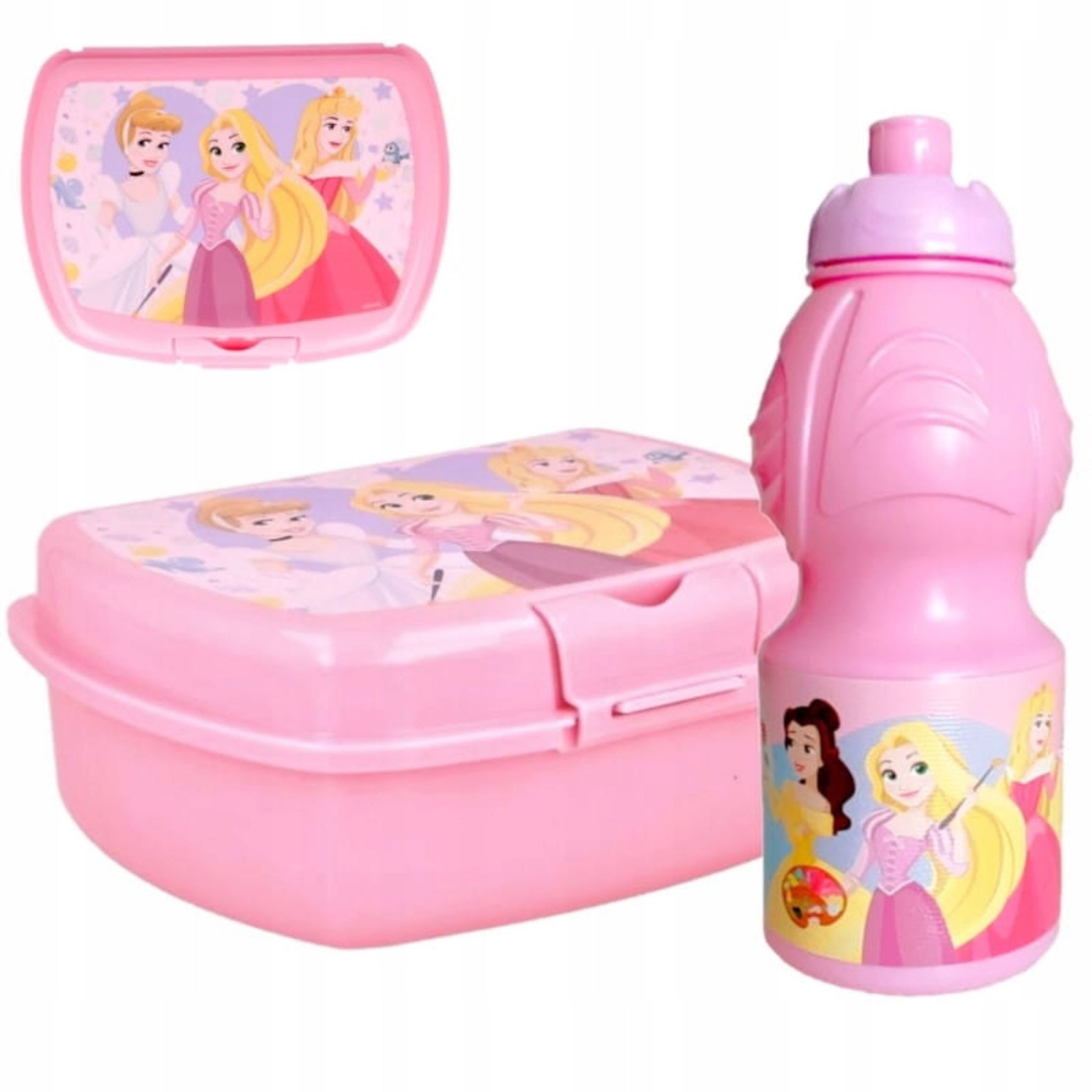 Festivalartikel Lunchbox Disney Princess Lunchbox + Trinkflasche Set, 16x11x6 cm, 400 ml