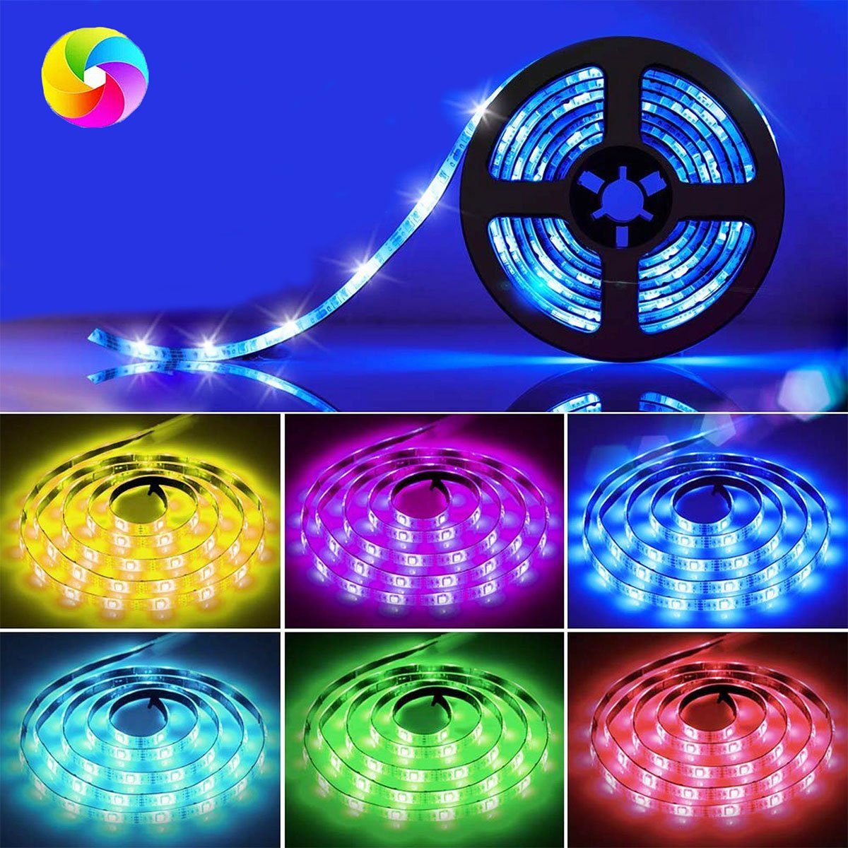 mit IR 5m/2m Millionen RGB LED-Lichterketten, oyajia mit LED-Streifen Streifen Fernbedienung, LED-Streifen 16 LED 5050 Farben