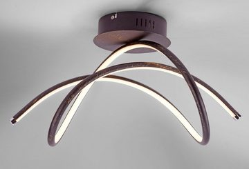 JUST LIGHT LED Deckenleuchte VIOLETTA, LED fest integriert, Warmweiß, inklusive festverbaute LED, aus Eisen gefertigte Deckenlampe