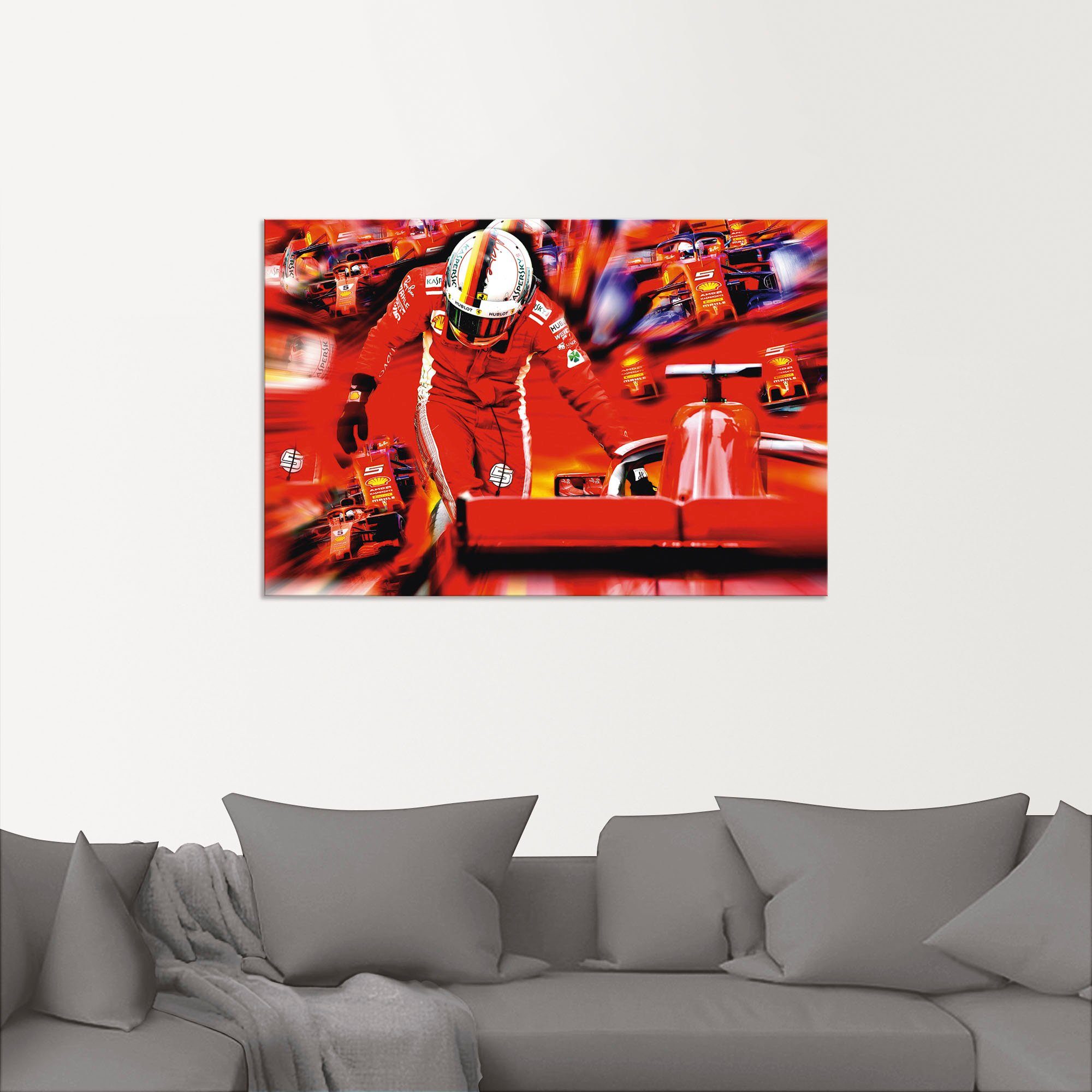 Größen Wandaufkleber Wandbild oder Leinwandbild, Poster Jahre, italienischen Bilder Sebastian Berufen Vettel von versch. als St), die in Artland Alubild, (1