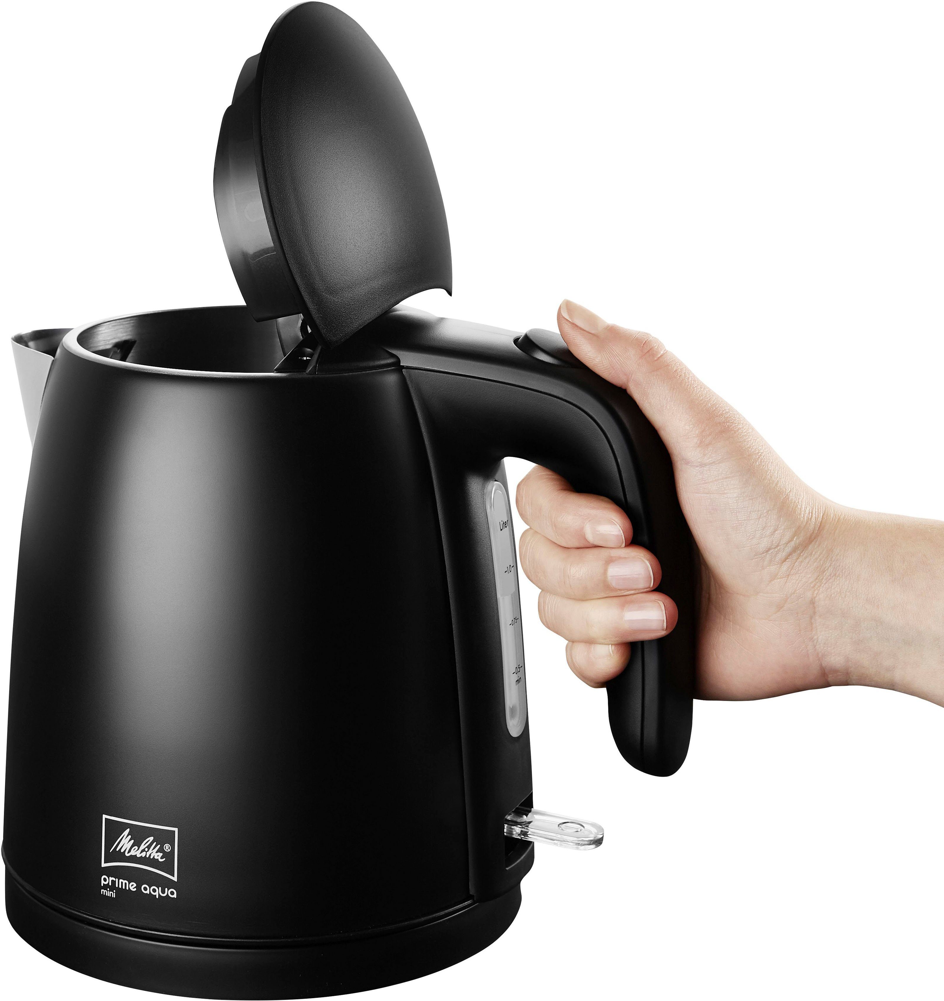 Melitta Wasserkocher Prime Aqua Mini Black Edition, 1 l, 2200 W