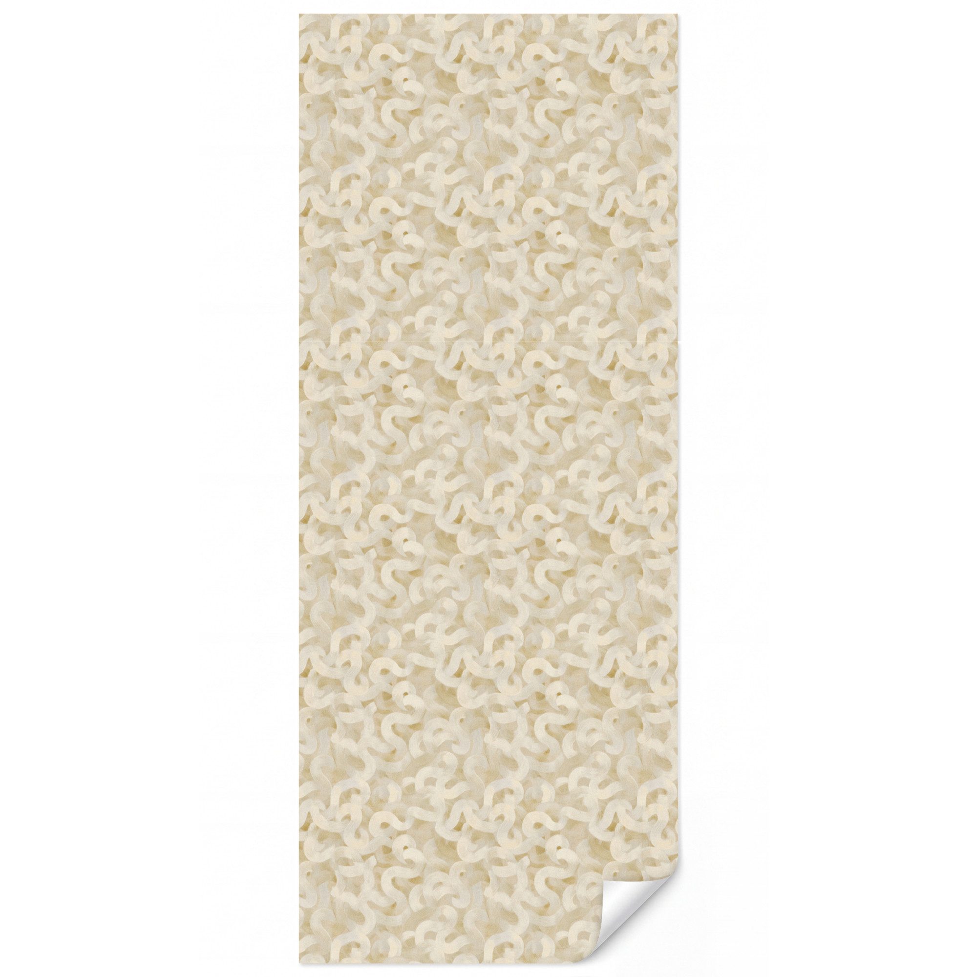 OnlyWow Fototapete Abstrakt - Linien - Beige, Matt, bedruckt, Schlafzimmer, Küche, Vliestapete, Modern 100x240cm