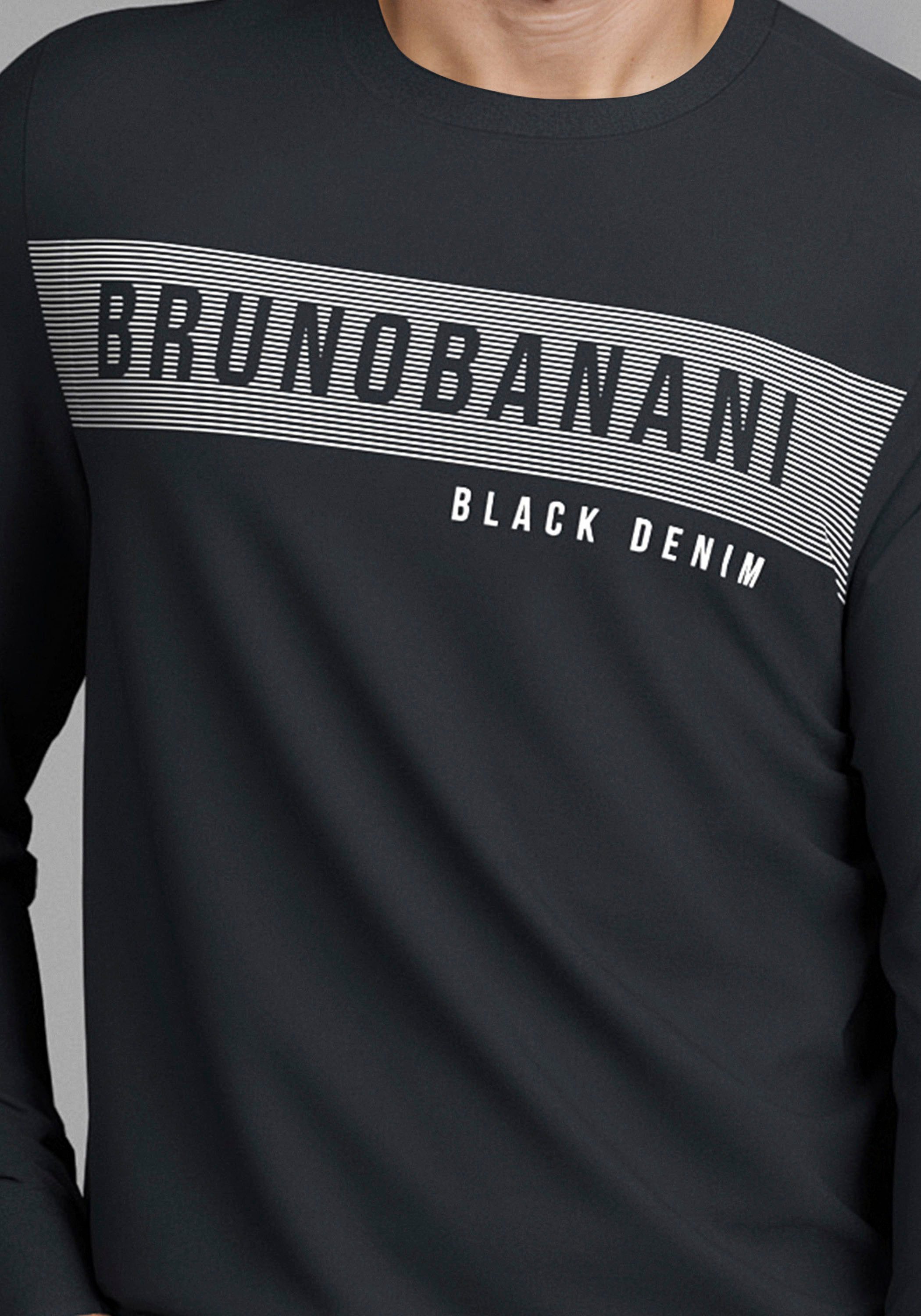 Bruno Banani Langarmshirt schmal geschnitten, mit Marken Aufdruck