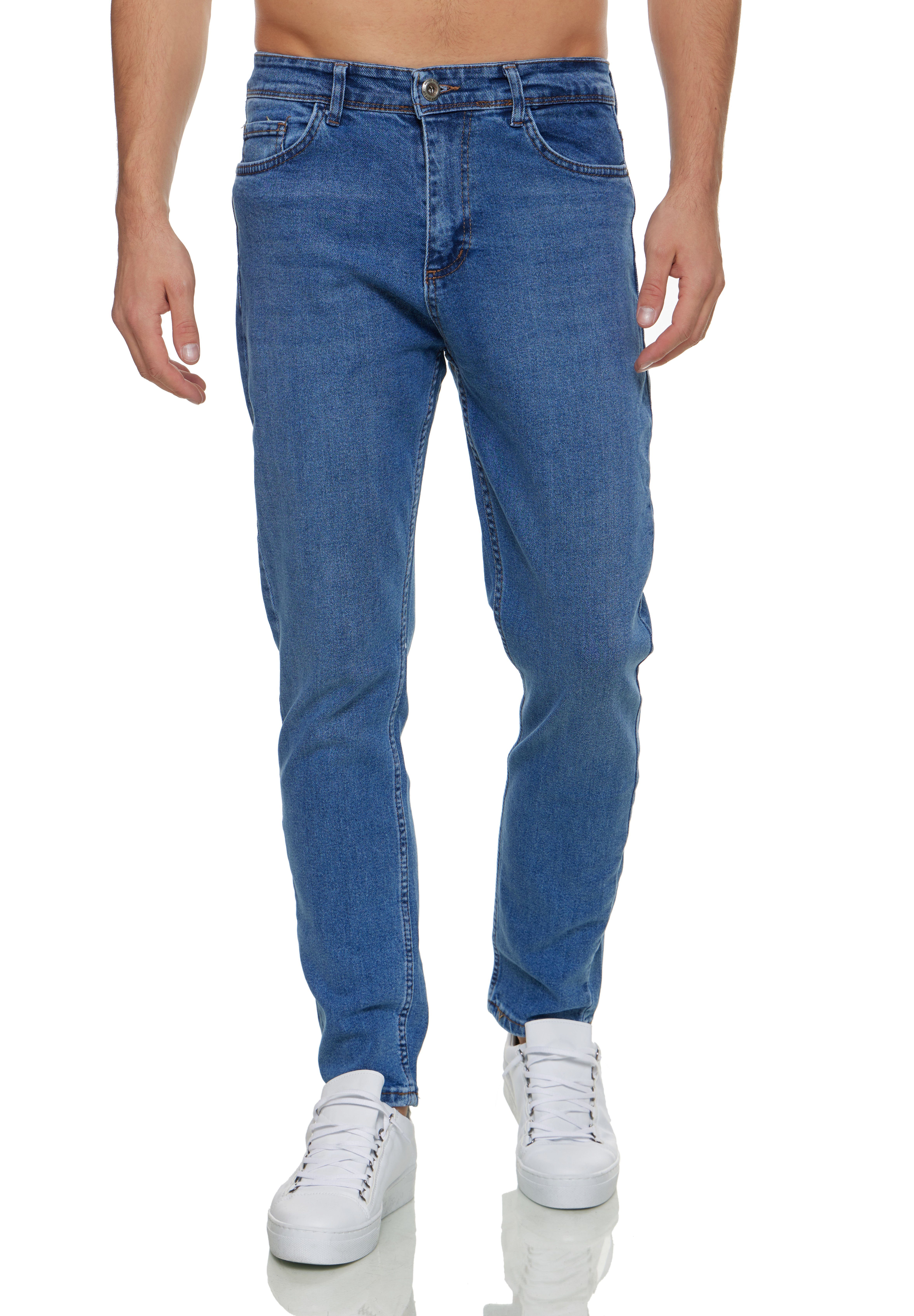 Denim House Loose-fit-Jeans Lässige klassische Herren Джинси in MOM-FIT Blau W30/L34
