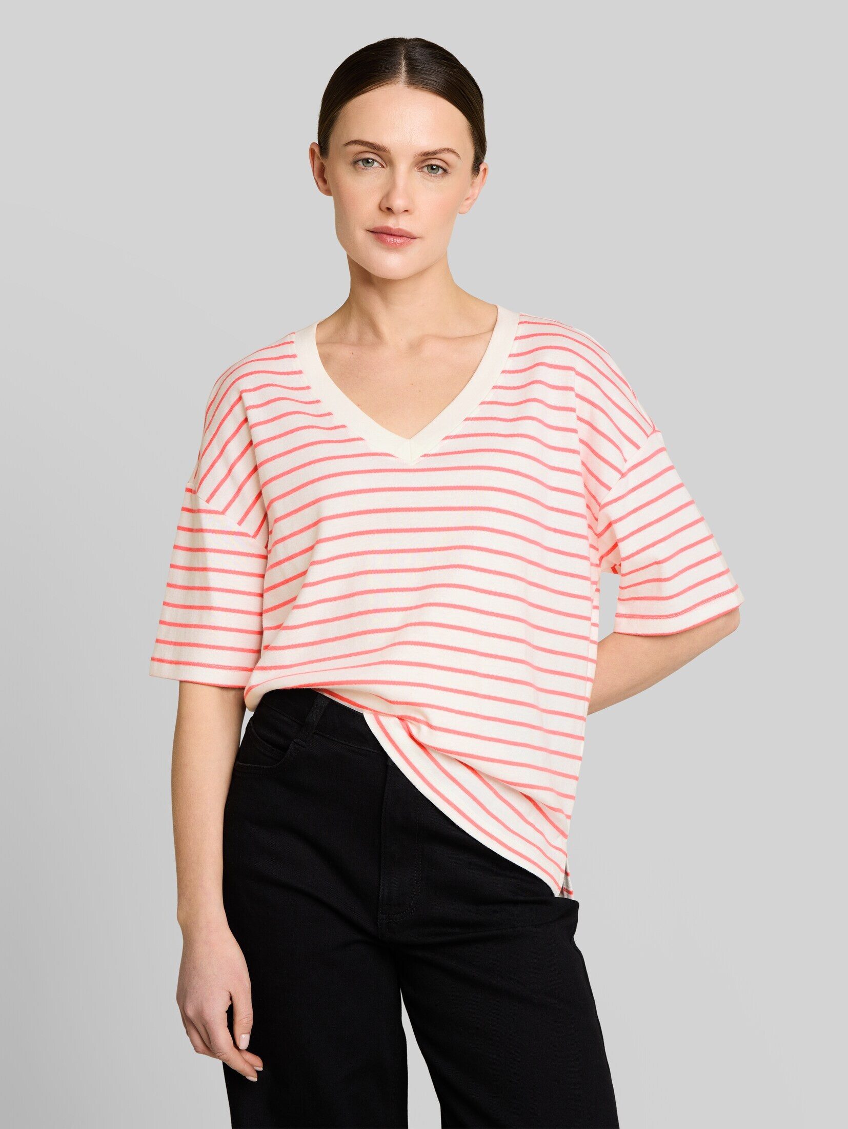 TOM TAILOR T-Shirt T-Shirt Oversize T-Shirt mit Streifenmuster