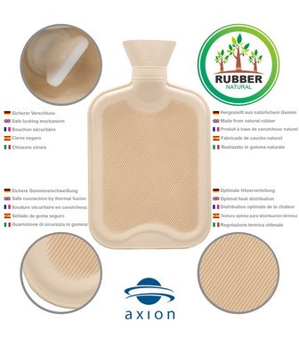 Axion Wärmflasche mit Bezug, dunkelblauer Strick mit Muster, 33 x 20 cm, ca. 2 Ltr., 100% Naturgummi