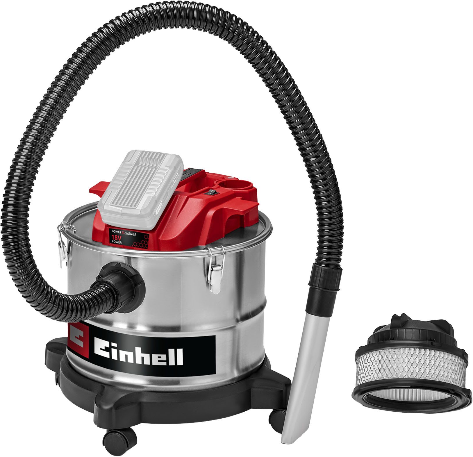Einhell Aschesauger Akkubetrieben, TE-AV 18/15 Li C-Solo, 150 W, beutellos, ohne Akku und Ladegerät