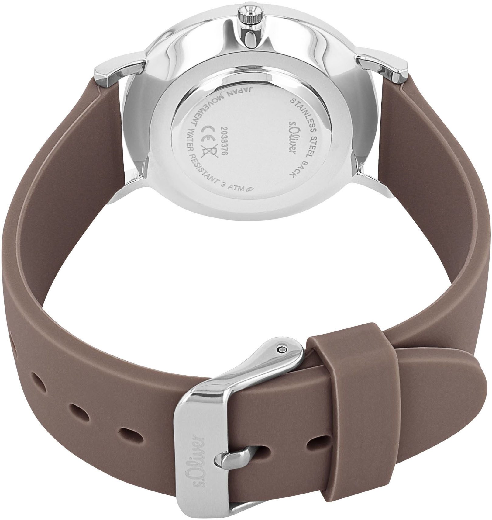 s.Oliver Quarzuhr 2038376, Armbanduhr, Damenuhr, analog, Silikonarmband günstig online kaufen
