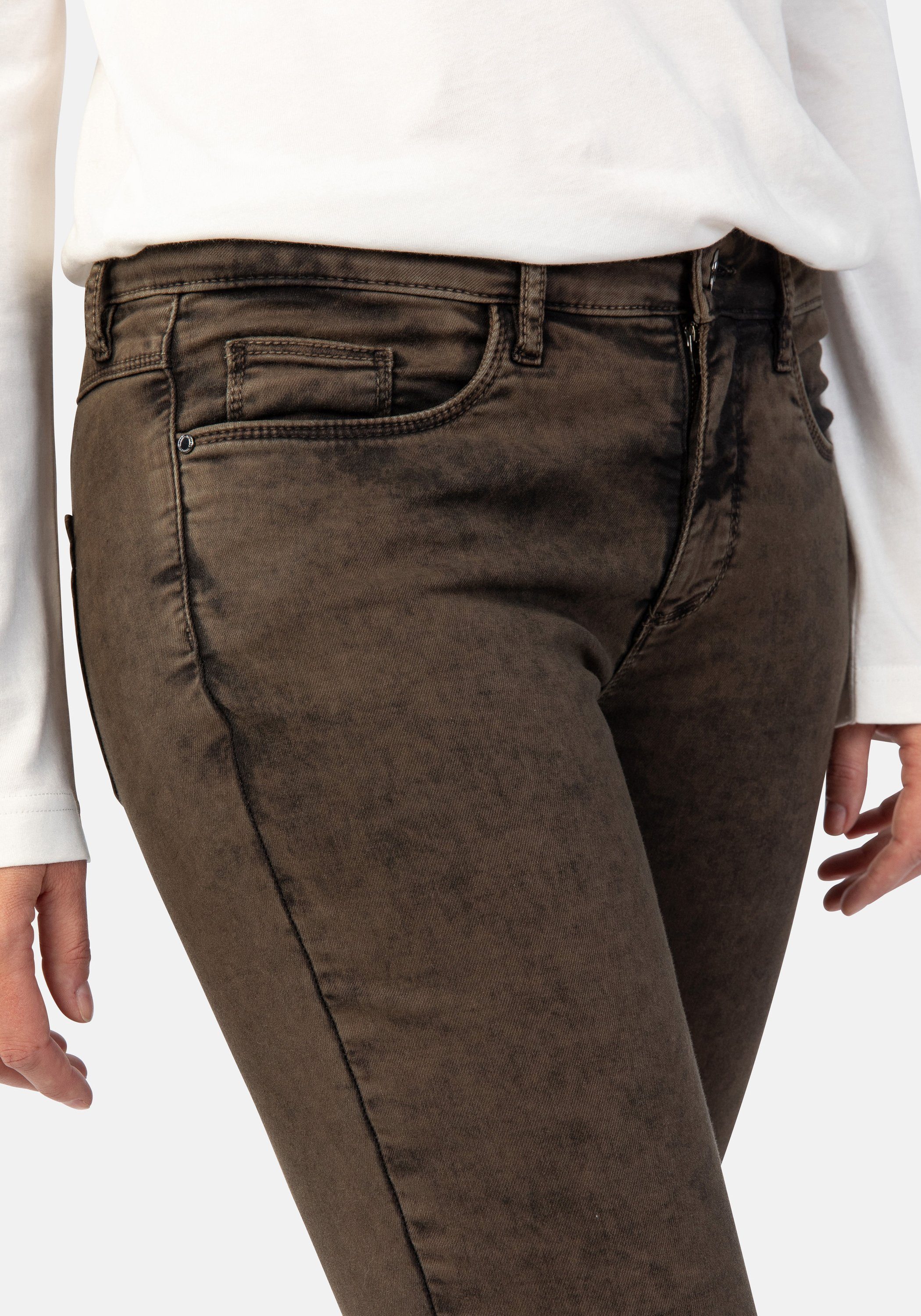 WOMEN autumn Colour chocolate STOOKER Florenz brown 5-Pocket-Jeans wash Slim Fit