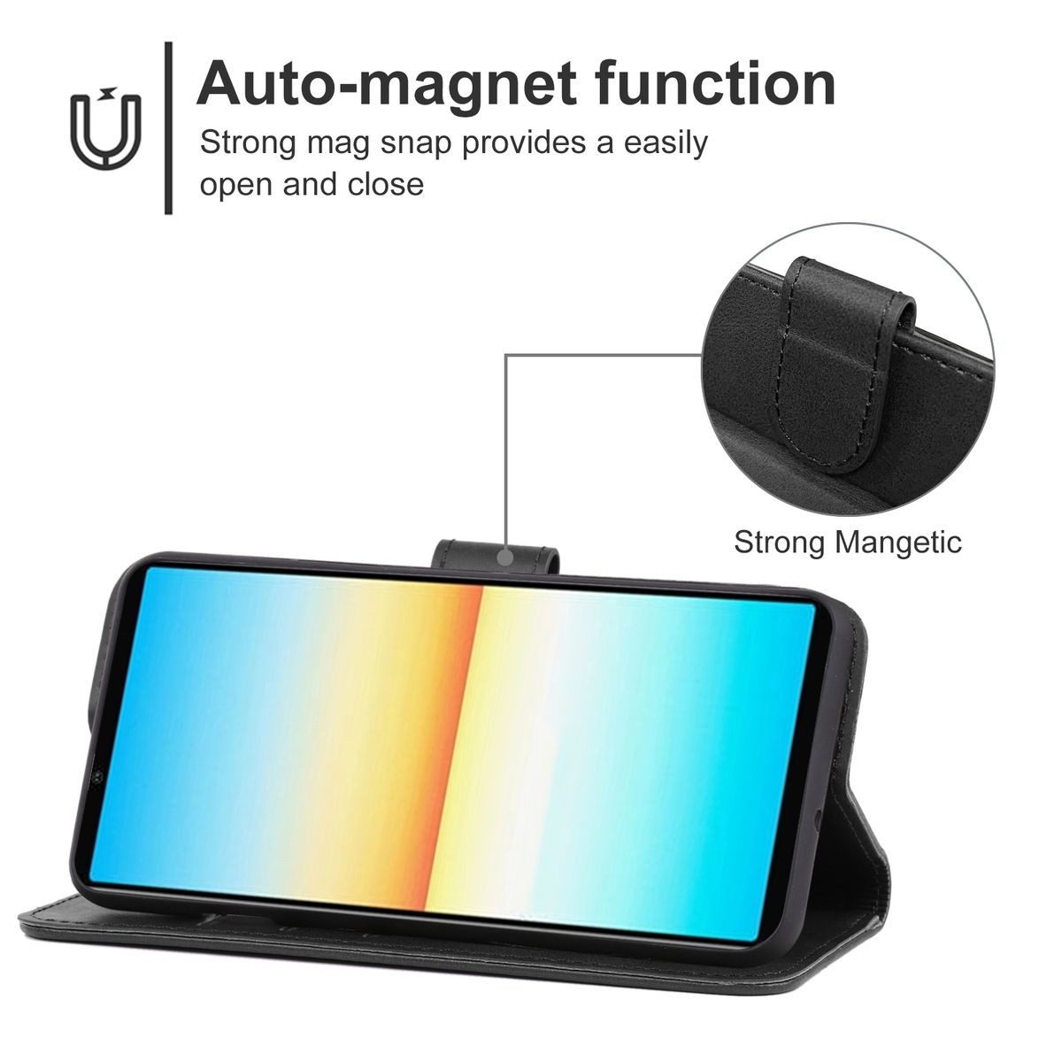 König Design Handyhülle Sony Xperia 10 IV, Schutzhülle Schutztasche Case Cover Etuis Wallet Klapptasche Bookstyle