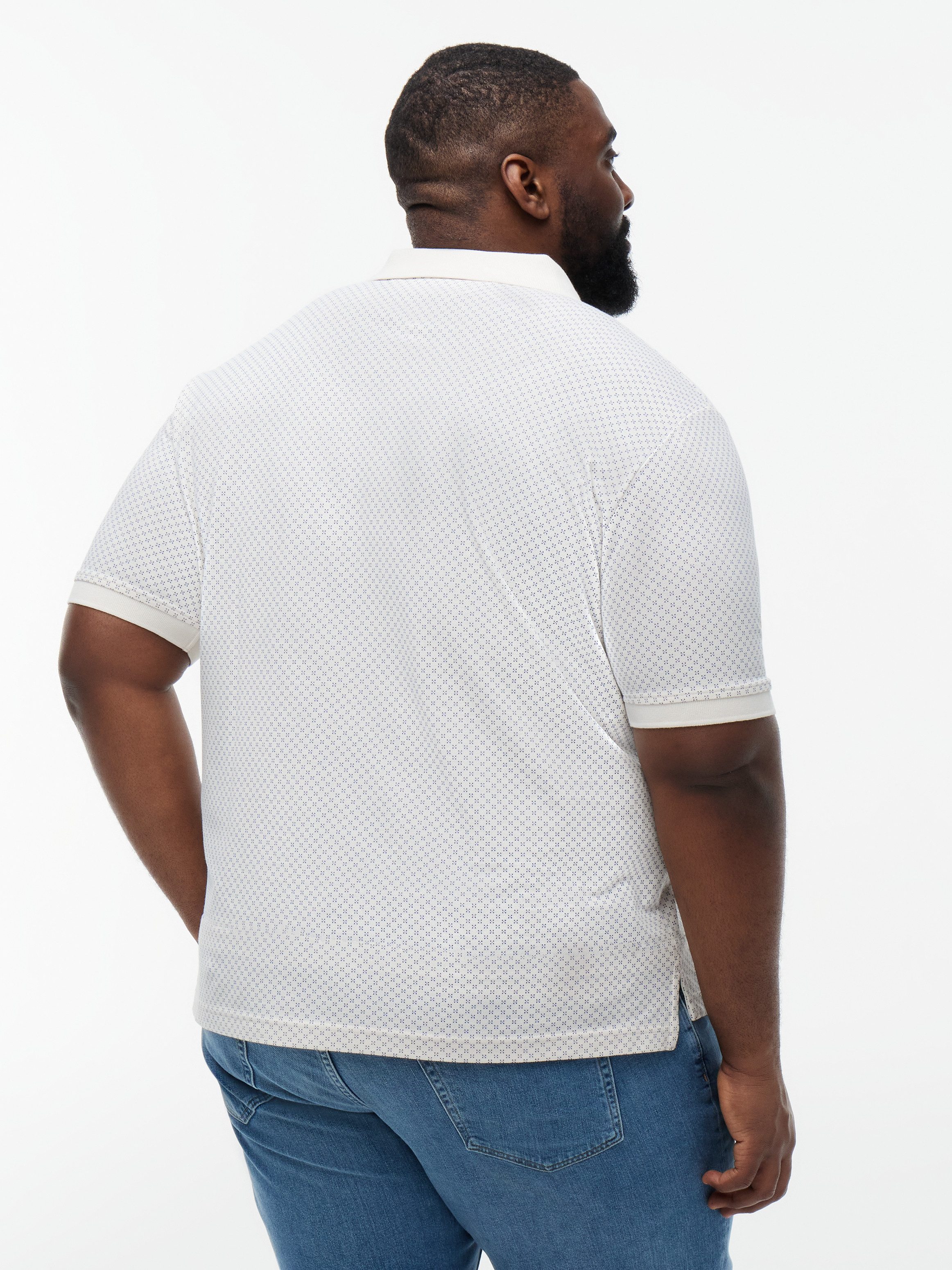 Tommy Hilfiger Big & Tall Poloshirt BT-MICROPRINT PIQUE REGULAR mit geometrischem Muster, Große Größen