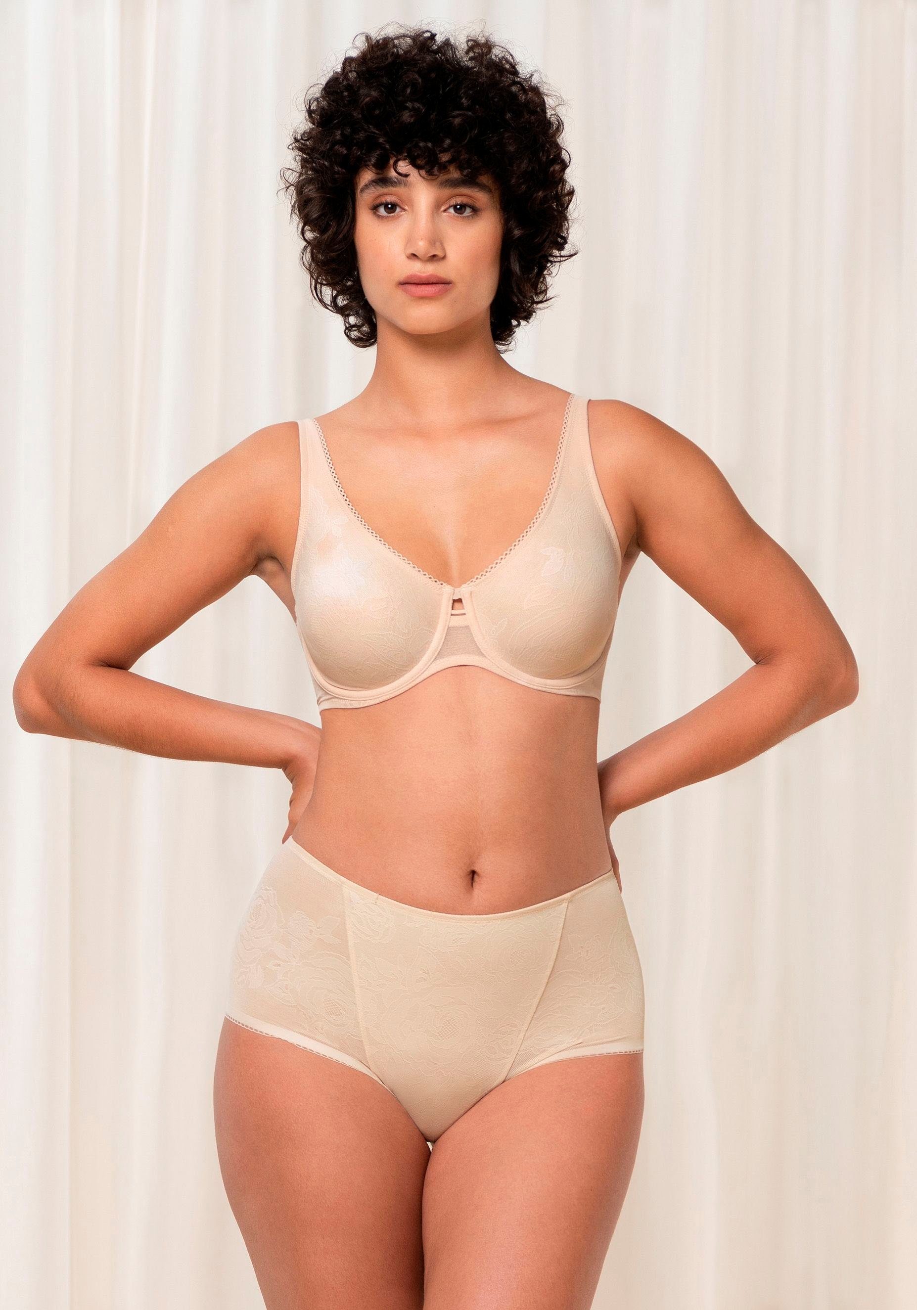 Triumph Minimizer-BH Wild Rose Cup Basic C-G, Sensation Jacquardspitze, W01 mit Dessous toffee