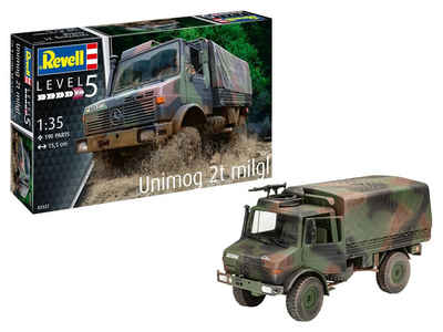 Revell® Modellbausatz Modellbausatz "Unimog 2t milgl" Maßstab 1:35 190 originalgetreu Teile, (Set, 190-tlg)