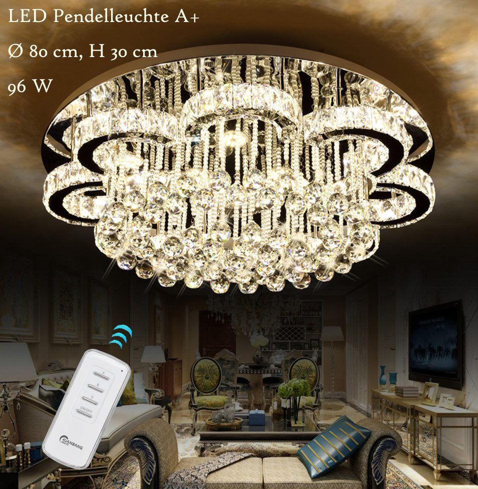 Eurotondisplay LED Deckenleuchte LED Pendelleuchte Kristall Fernbedienung D günstig online kaufen