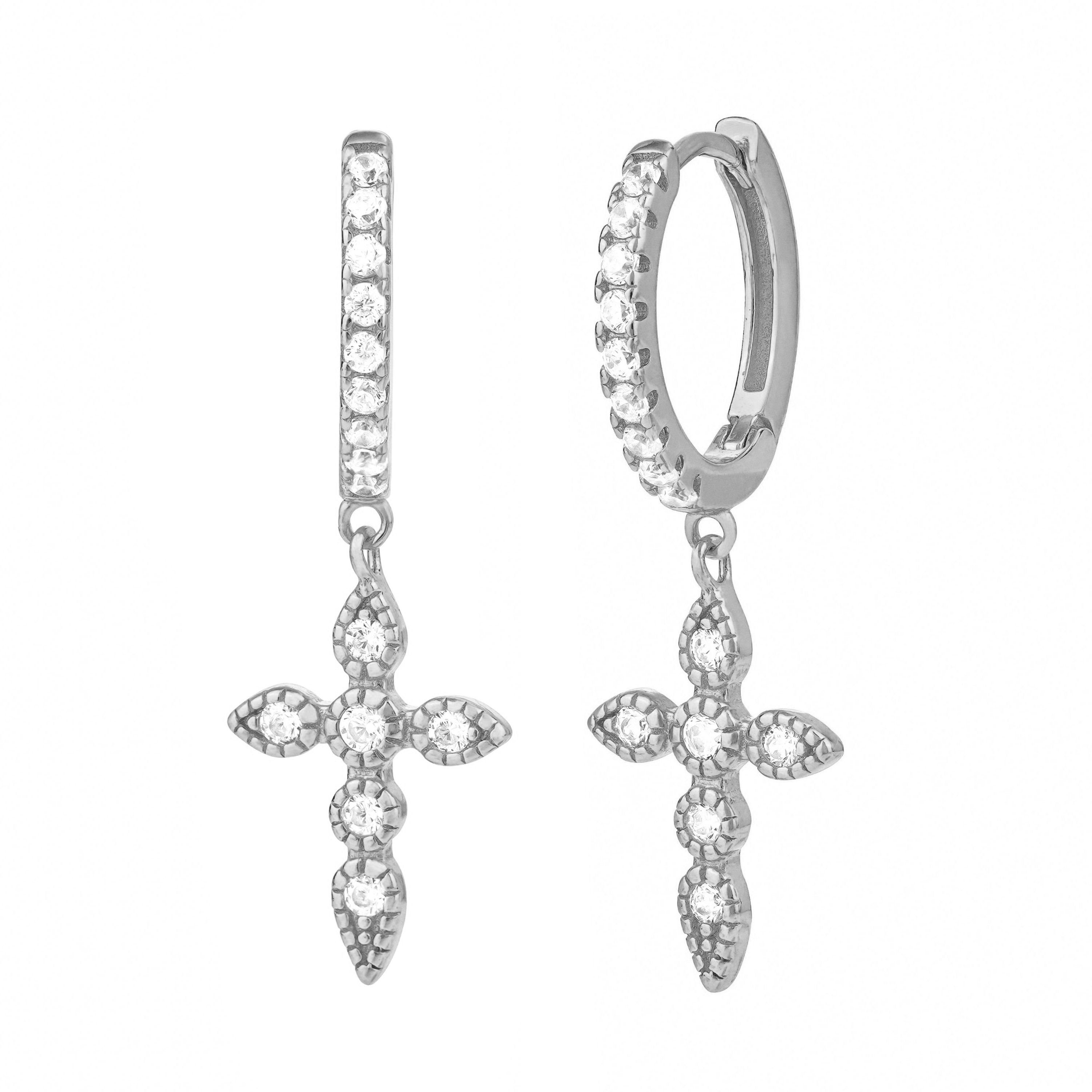 Brandlinger Paar Ohrhänger Ohrringe Chittagong, Kreuz Silber 925 vergoldet, günstig online kaufen