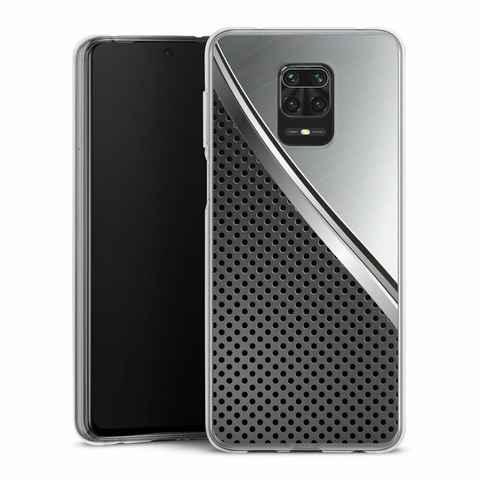 DeinDesign Handyhülle Carbon Stahl Metall Duo Metal Surface, Xiaomi Redmi Note 9 Pro Silikon Hülle Bumper Case Handy Schutzhülle