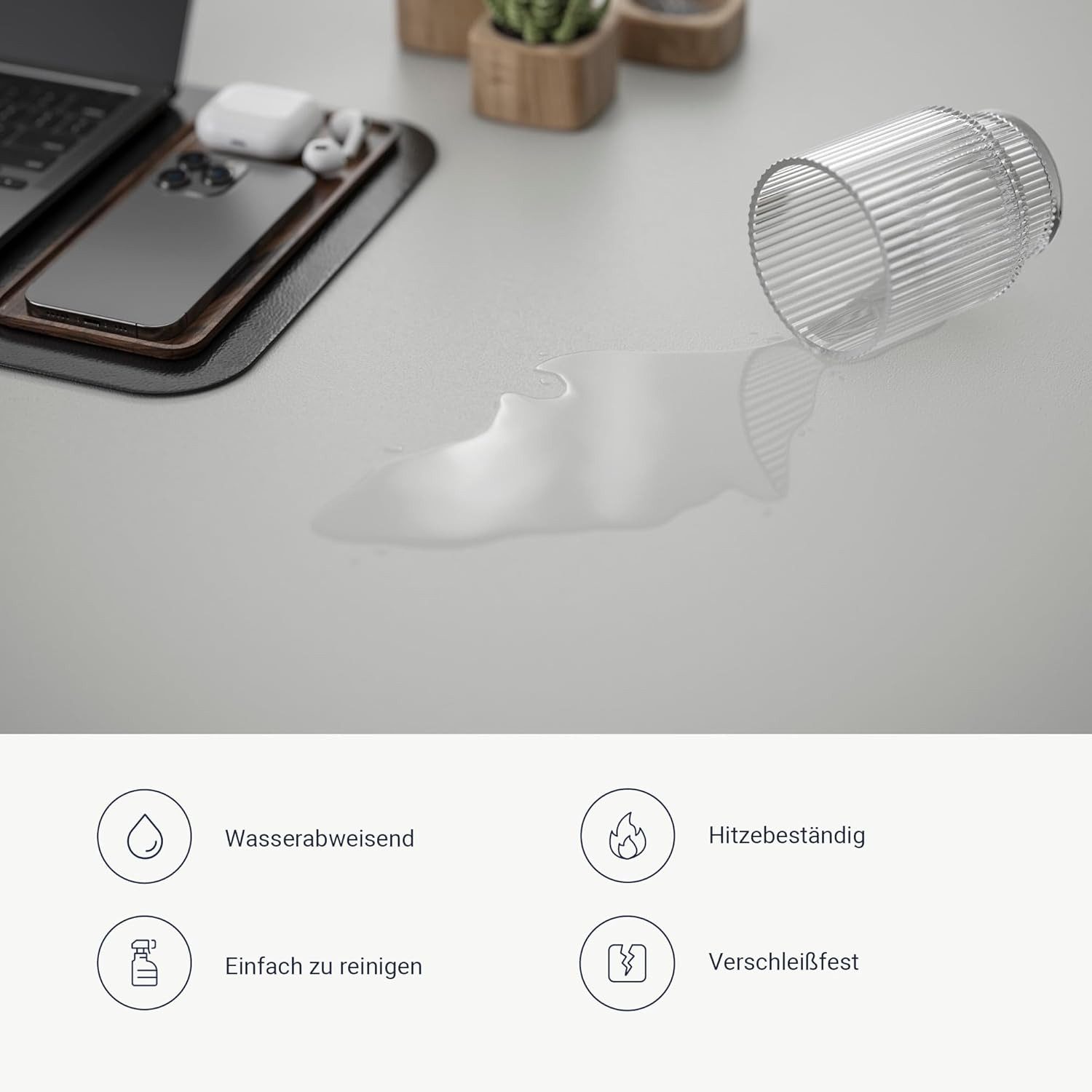 Ergotopia Schreibtischplatte Holzplatte gefertigt in Deutschland - 25 mm Bürotischplatte