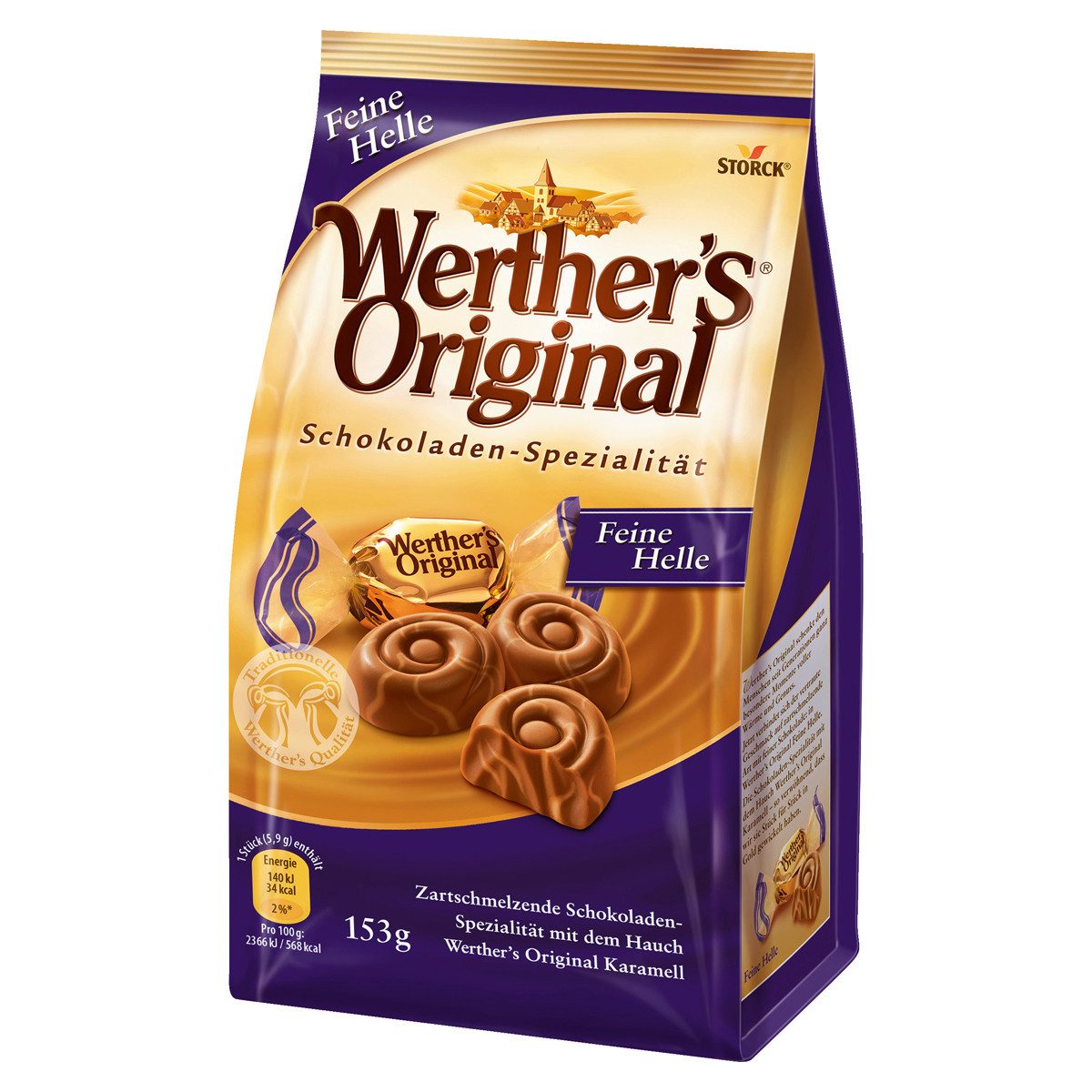 Werther's Süßigkeit, Werthers Original Schokoladen Spezialitäten Feine Helle 153g