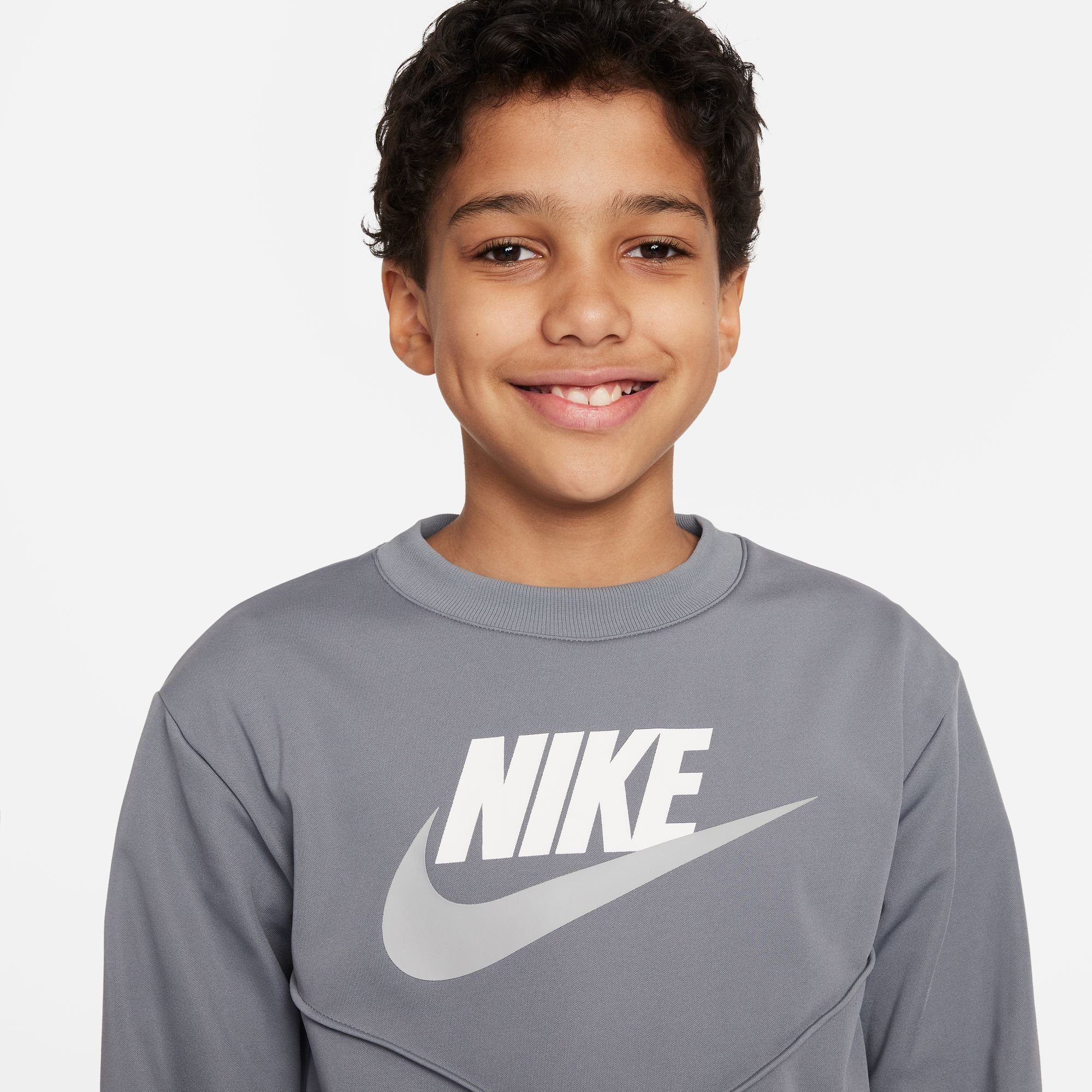 KIDS' Sportswear BIG GREY/WHITE/WHITE Nike TRACKSUIT SMOKE Trainingsanzug