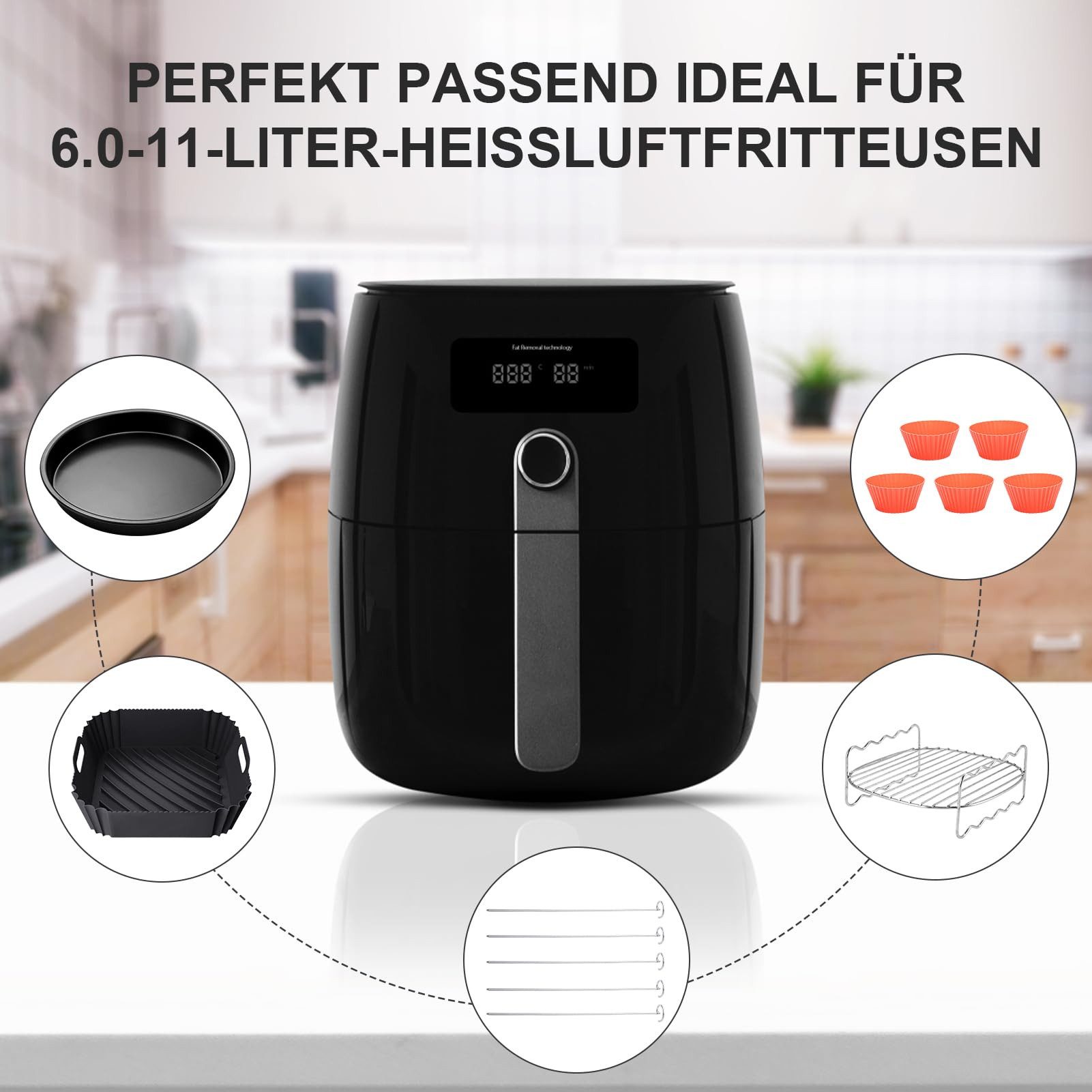 Youyijia Backform 4 stk Silikon Backform Für Airfryer Silikonbackformen – Bild 5 von 5