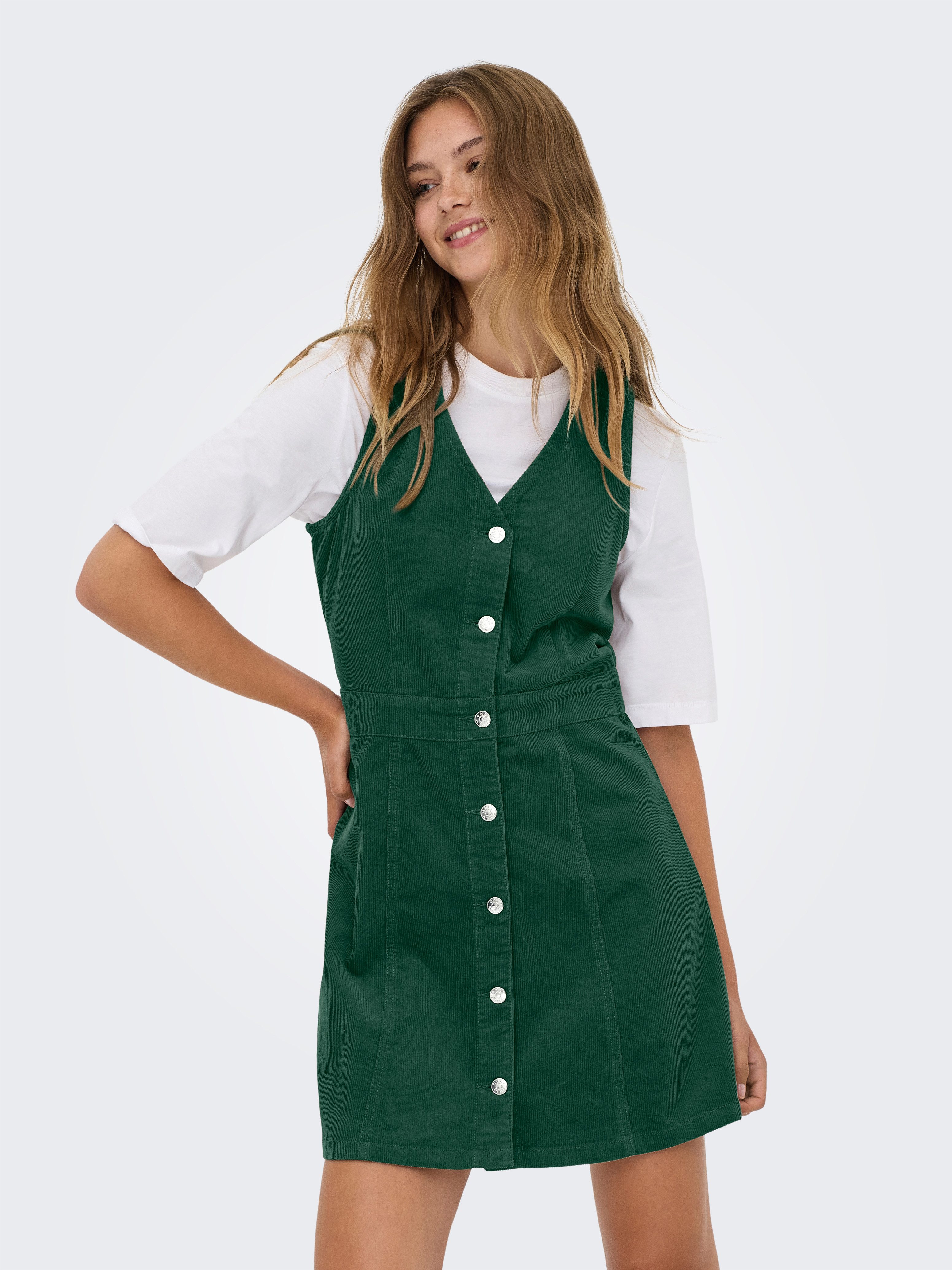 ONLY Cordkleid ONLMOXIE S/L BUT CORD DRESS CC PNT Baumwolle, regular fit