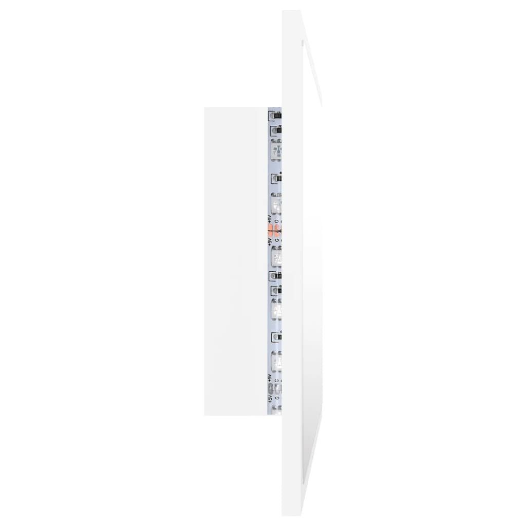 Badezimmerspiegelschrank 60x8,5x37 Weiß (1-St) LED-Badspiegel Acryl vidaXL cm
