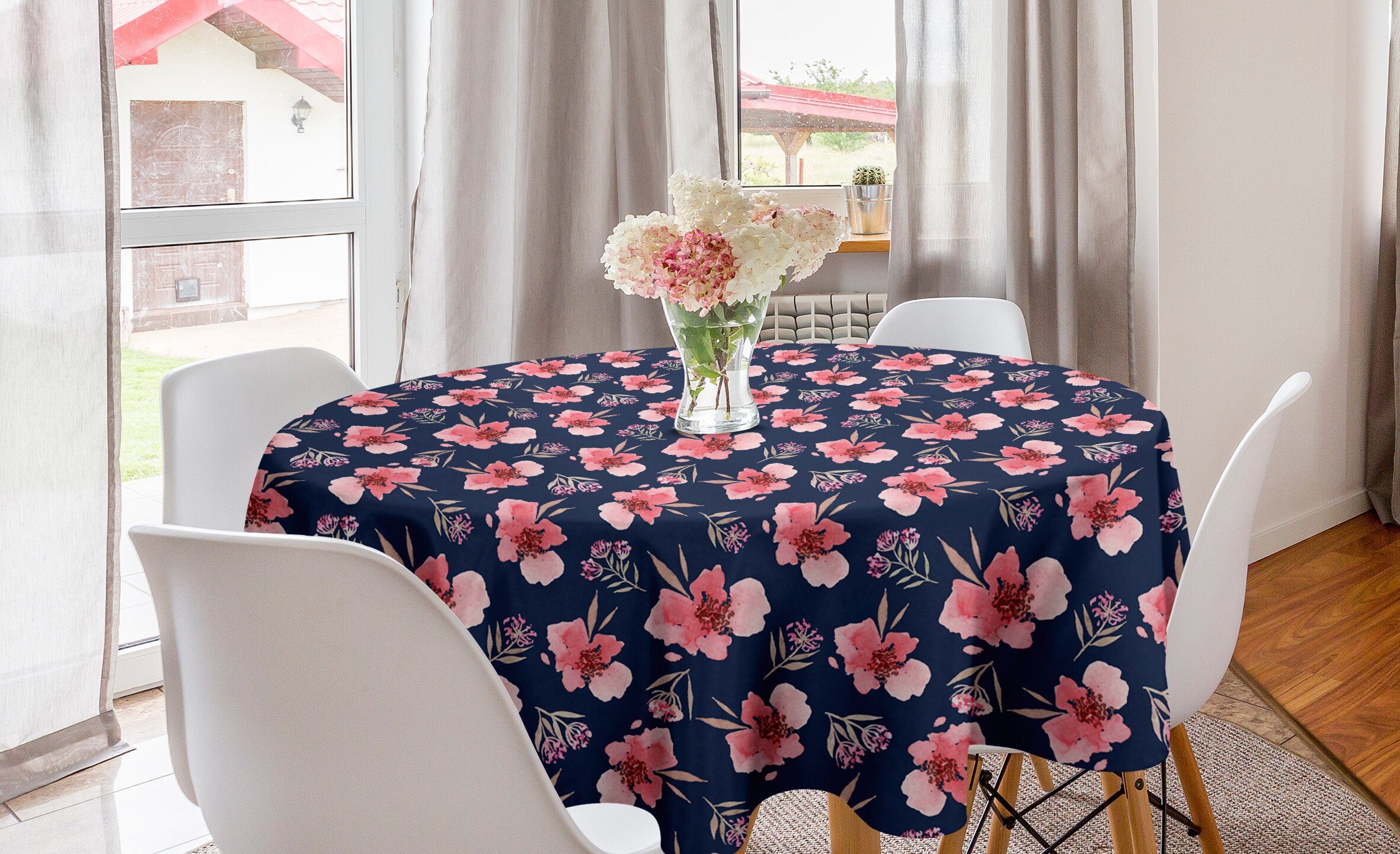 Abakuhaus Tischdecke Kreis Tischdecke Abdeckung für Pinsel Blumen-Blumenstrauß Küche Dekoration, Blumen Esszimmer
