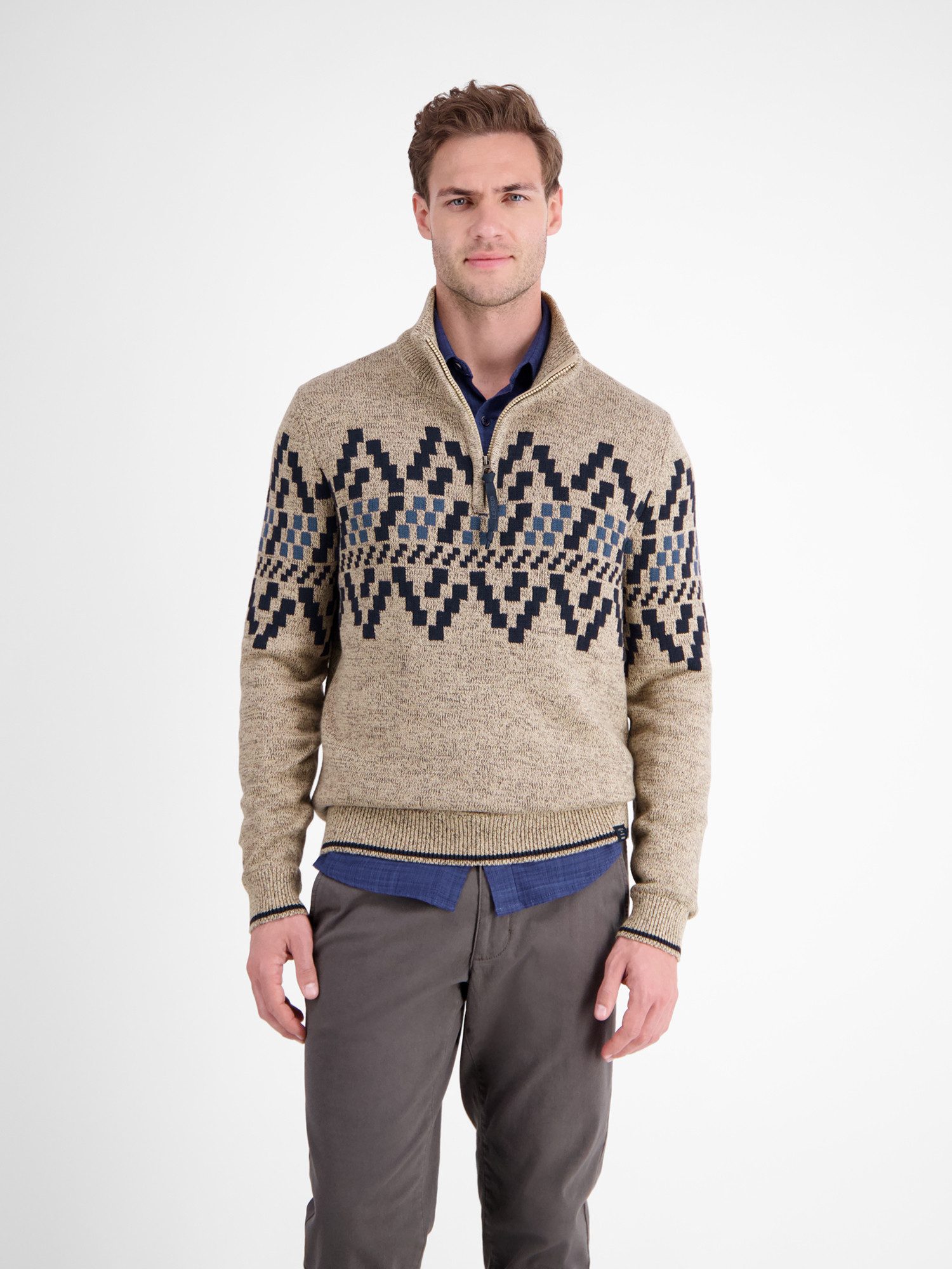 LERROS Norwegerpullover LERROS Herren-Troyer mit Norwegermuster günstig online kaufen