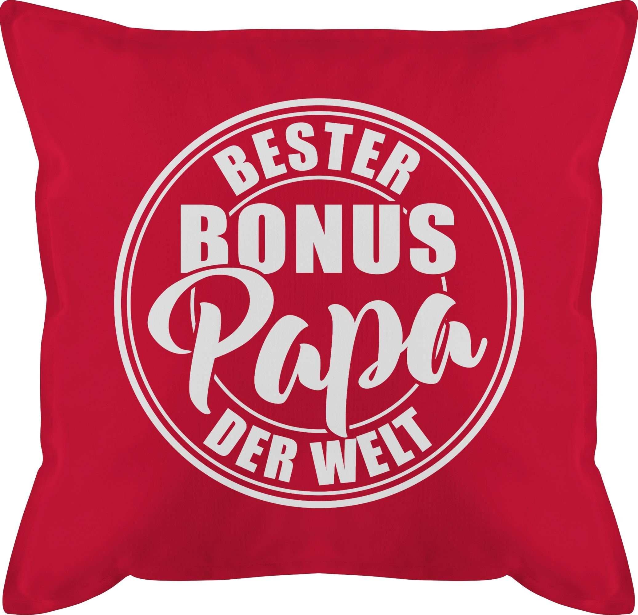 der Papa Vatertagsgeschenk weiß, Welt Kissen bonus Dekokissen 2 Bester Rot Shirtracer -