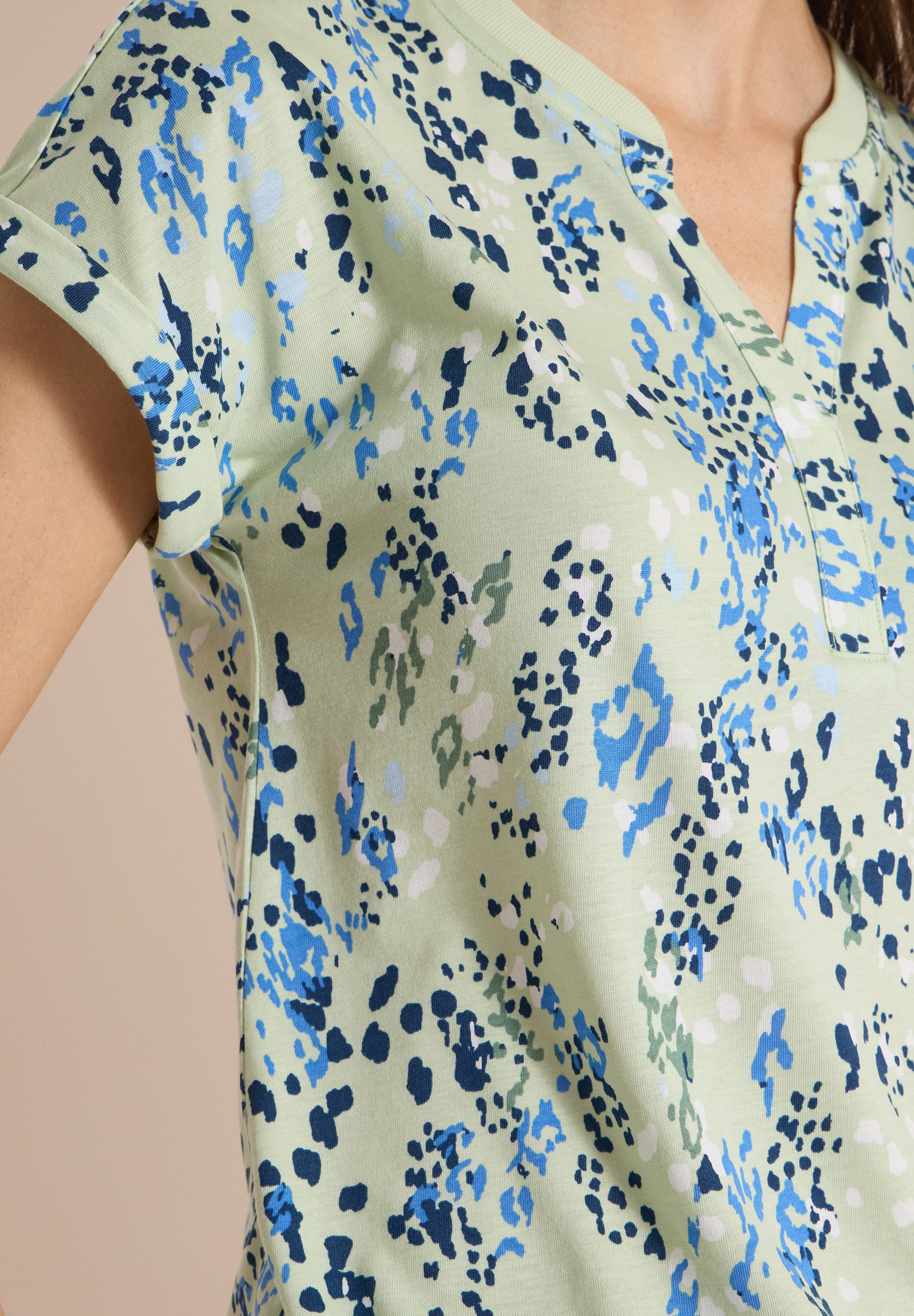 CECIL Kurzarmshirt Sommershirt mit grafischem Muster – Bild 4 von 5