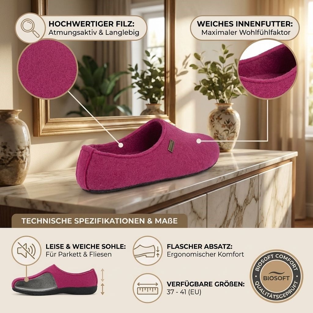 Biosoft Comfort & Easy Walk Lady Cosy Hausschuhe Damen Größe 37 - 41 Hausschuh