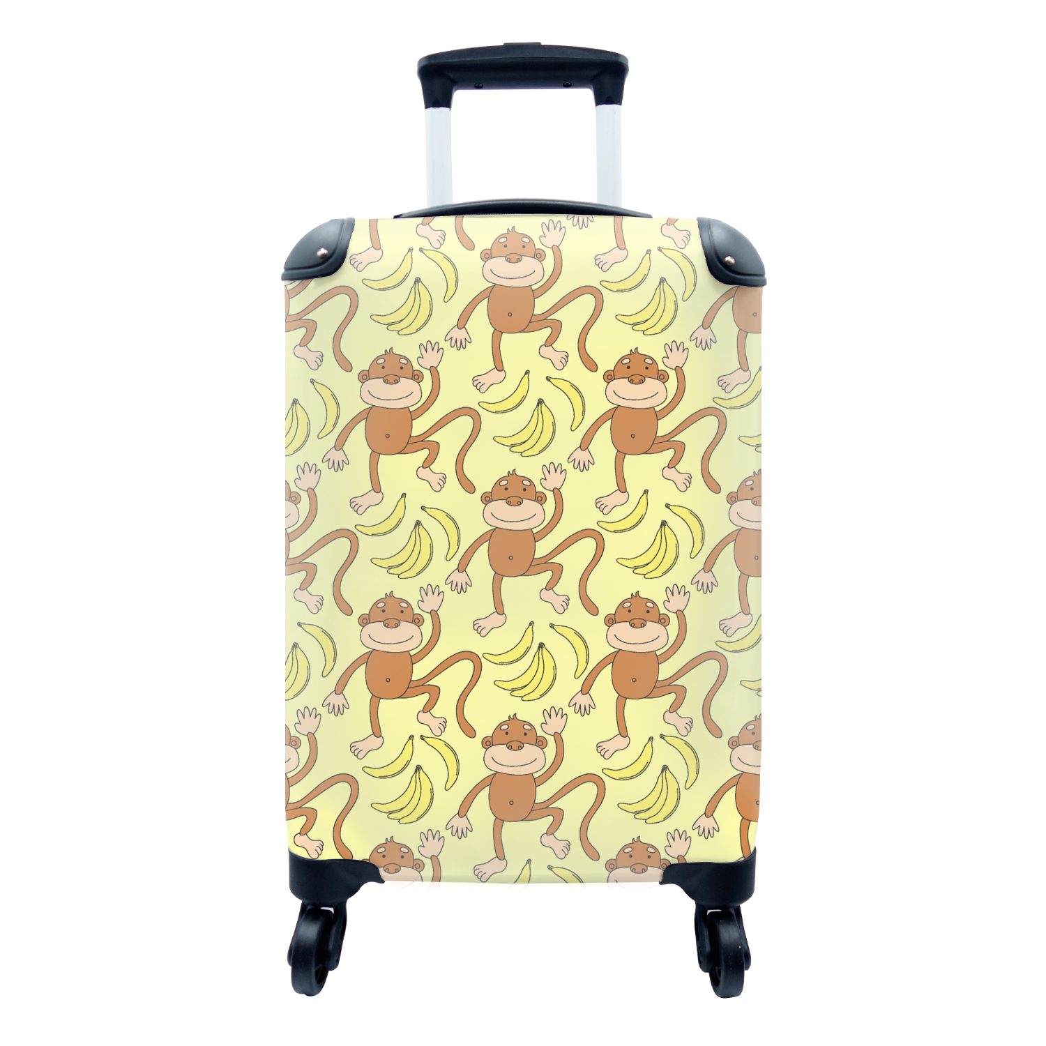 MuchoWow Handgepäckkoffer Muster - Affe - Banane, 4 Rollen, Reisetasche mit rollen, Handgepäck für Ferien, Trolley, Reisekoffer