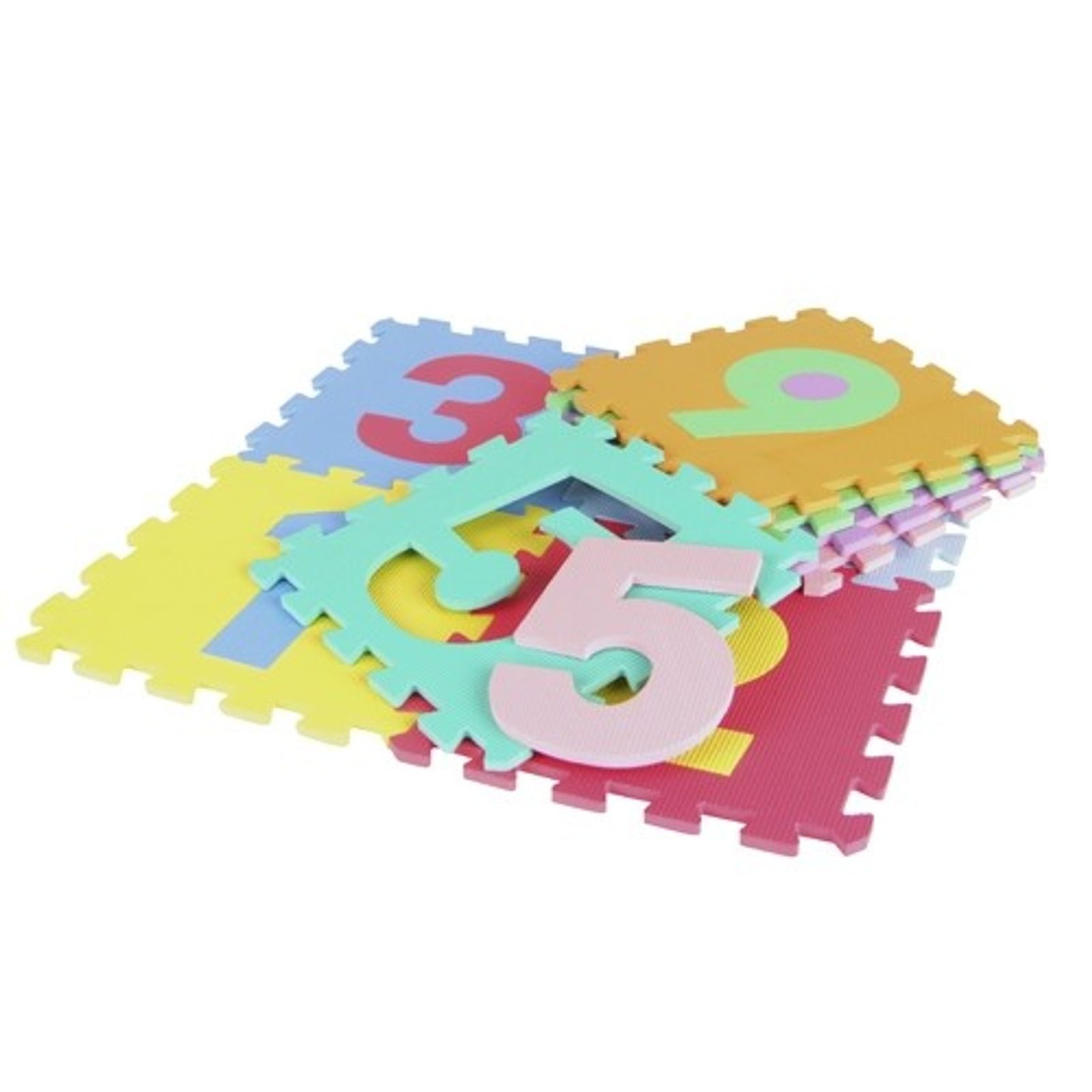 BURI Steckpuzzle Puzzlematte Zahlen 9-teilig Spielteppich Spielmatte Puzzleteppich, Puzzleteile