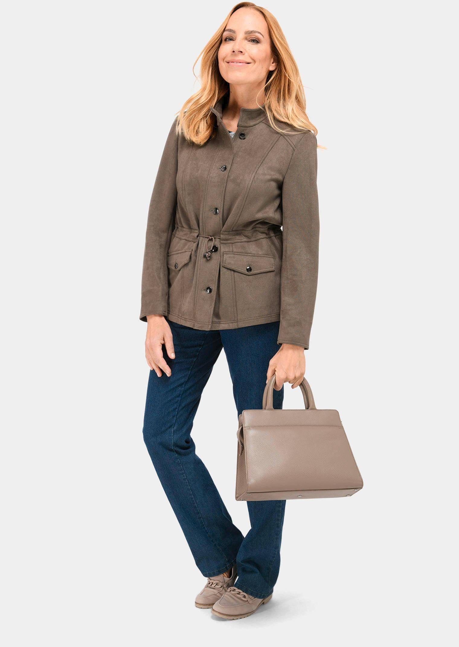GOLDNER Blouson Kurzgröße: Blazer in weicher Velourslederoptik