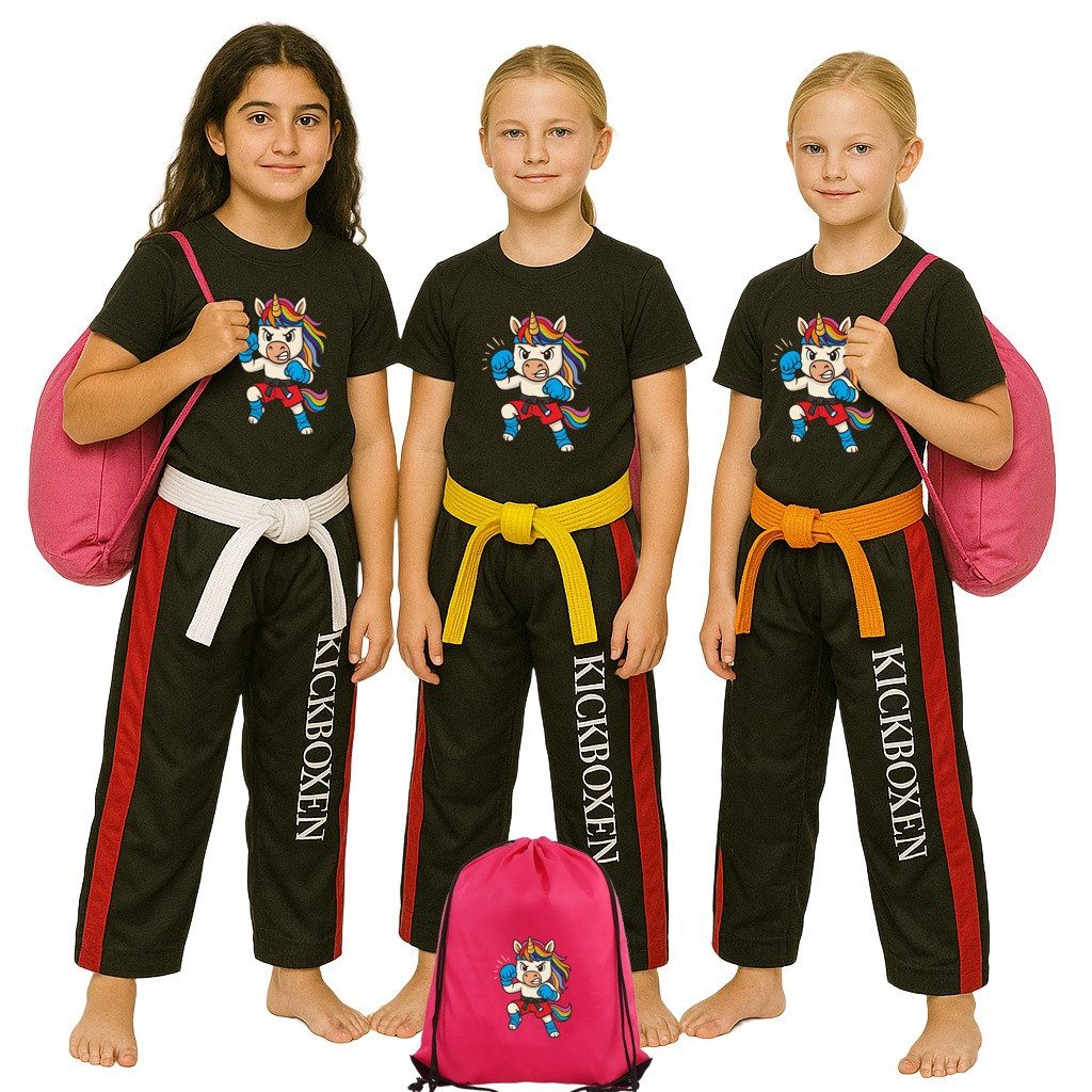 BAY-Sports Turnbeutel Einhorn Sportbeutel Kampfsport Tasche Kickboxen Kickboxen Thaiboxen (pink rosa Mädchen Girls), Kordelzug, Rucksack, Unicorn, pink rosa Mädchen Girls