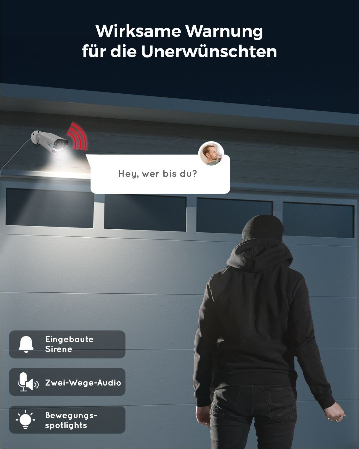 Reolink Überwachungskamera 811A 8MP PoE (Außenbereich, Human-/Autoerkennung, Farbige Nachtsicht, 4K, 2-Wege-Audio, 5X Zoom) – Bild 5 von 5