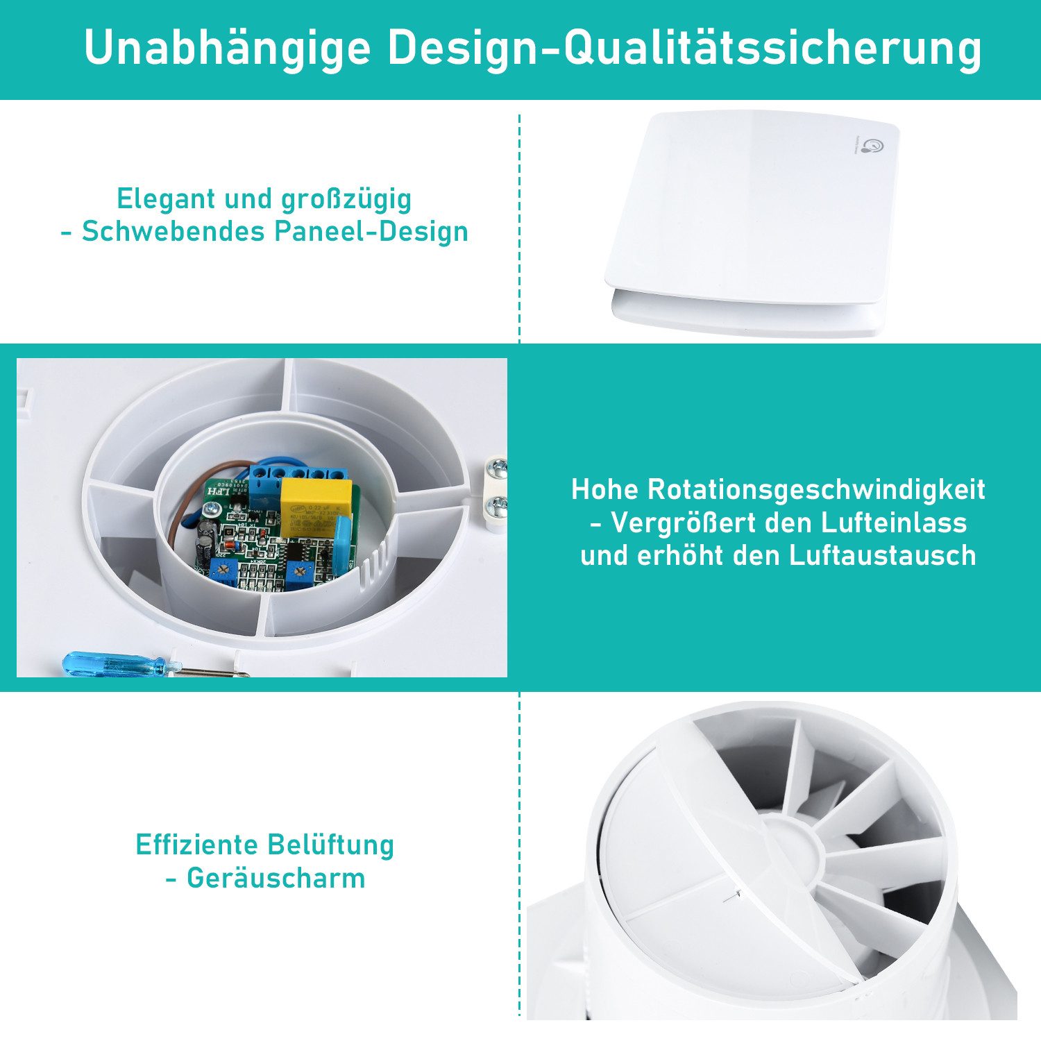 Clanmacy Wandventilator Badlüfter mit Feuchtsensor und Nachlauf und Timer 1 günstig online kaufen