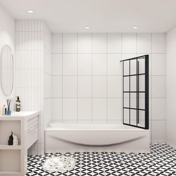 duschspa Badewannenaufsatz 6mm ESG Drehwand mit Seitenwand Duschabtrennung auf Badewanne, Einscheibensicherheitsglas, Sicherheitsglas, (Set), Glas