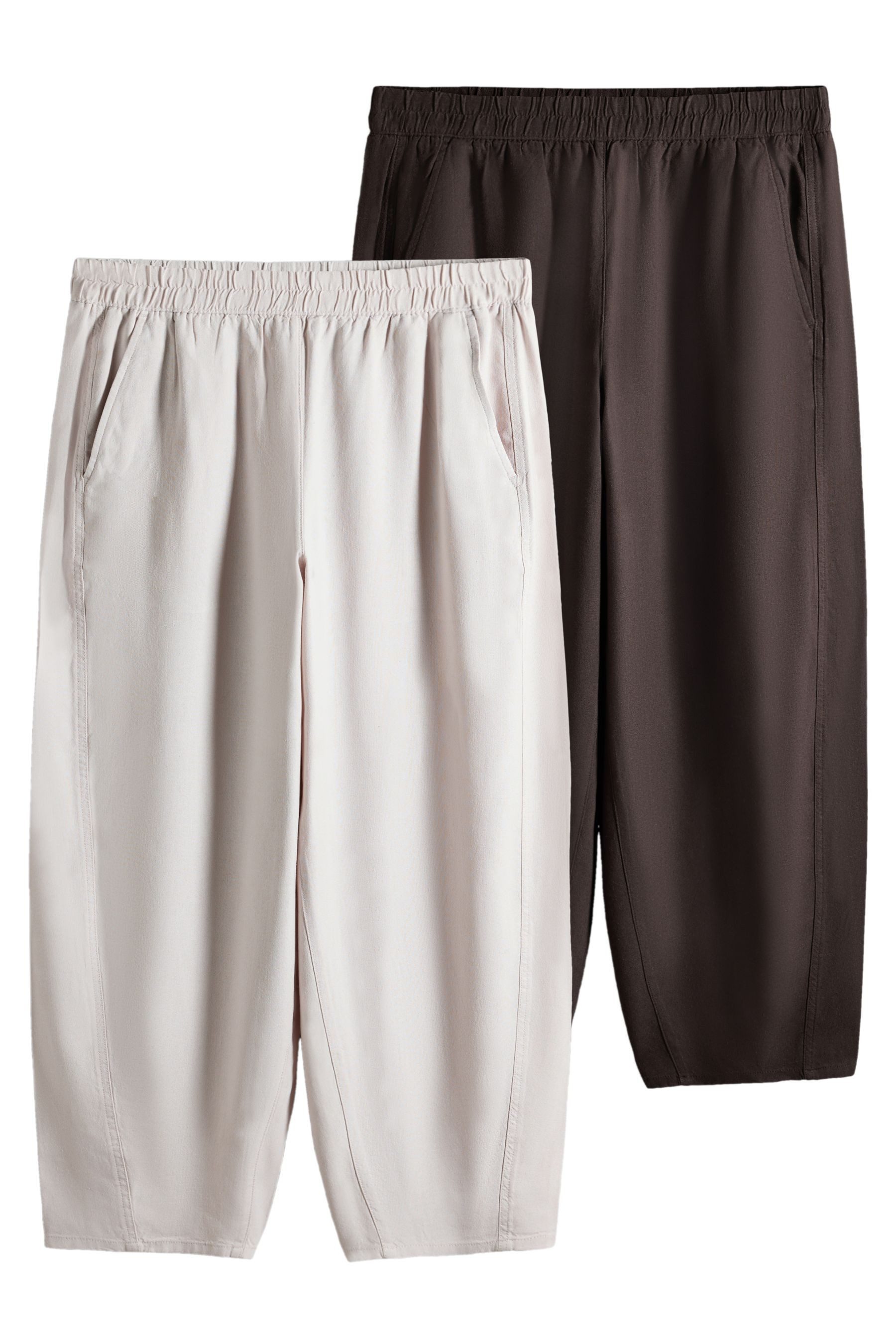 The Set Stoffhose The Set Hosen mit Barrel-Bein und Leinen, 2er-Pack (2-tlg)