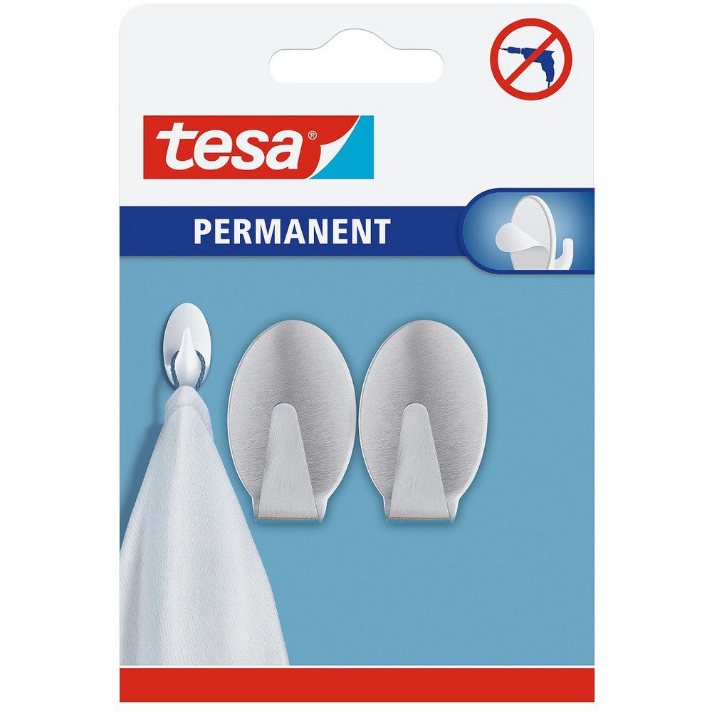 tesa Klebehaken tesa tesa® Permanent Haken Oval – Metall Inhalt: 1 St., (66611-00000-00)