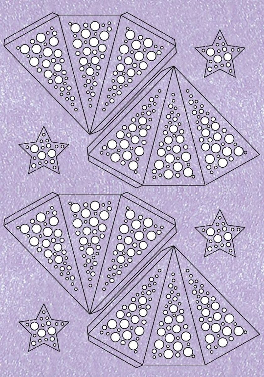 Ursus - Ludwig Bähr Bastelfilz Bastelset Modena-Stern mini Dots 200g/qm A4 VE=2 Stück lavendel