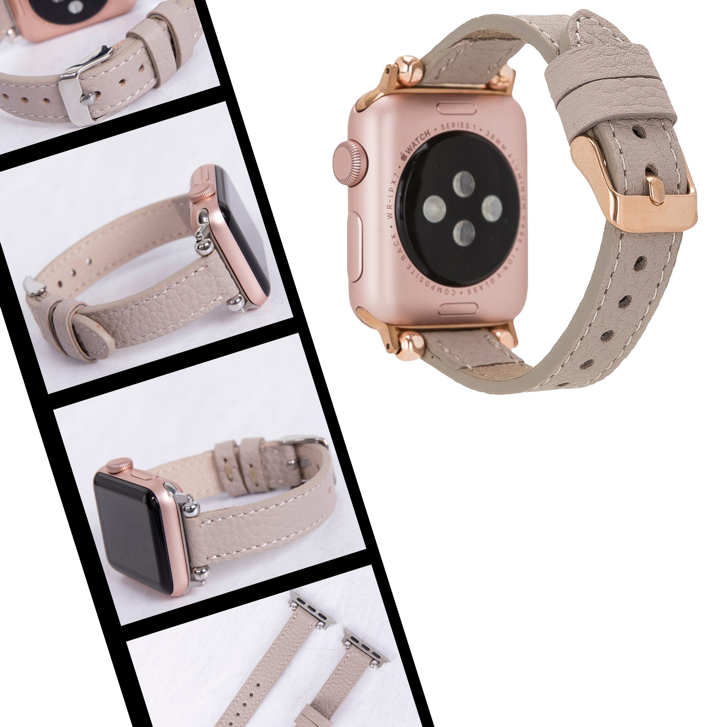 Renna Leather Uhrenarmband Apple Watch Band für Series 11/10/ Ultra/9/SE/8-1 Echtleder Armband