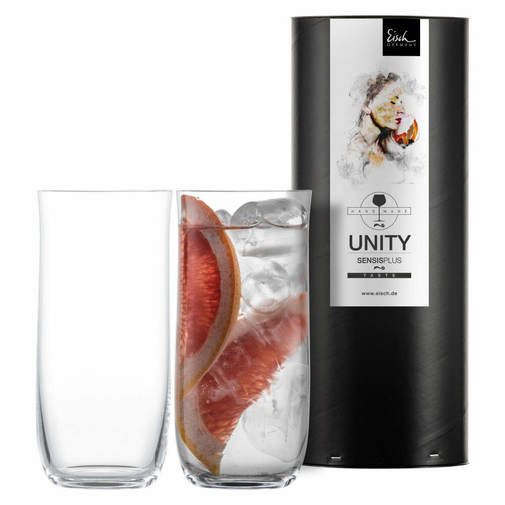 Eisch Longdrinkglas 2er Set Unity Sensis plus 460 ml, Kristallglas,  Variabel einsetzbar: Ideal für Wasser, Säfte & Cocktails