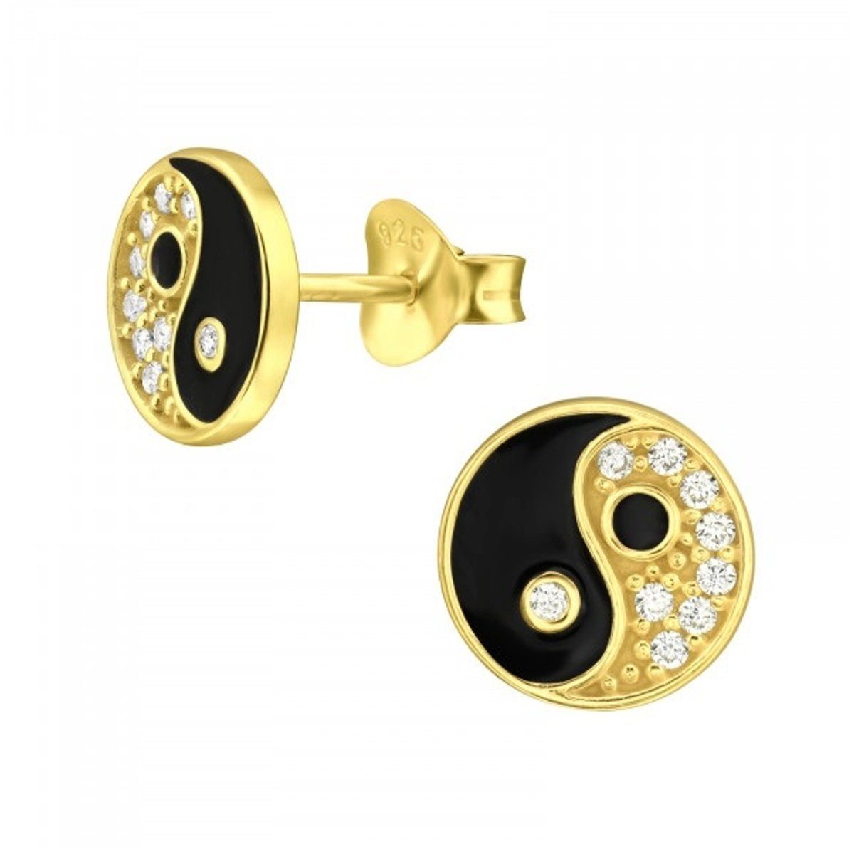 ALEXANDER YORK Paar Ohrstecker YIN YANG in Gold, 2-tlg., 925 Sterling Silbe günstig online kaufen