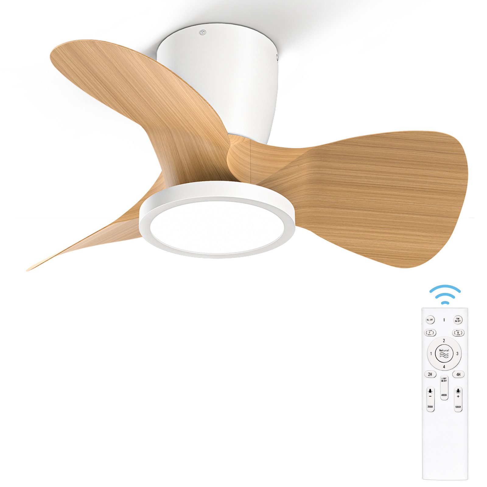 Tukrool Deckenventilator Ventilatorleuchte Fernbedienung Modell Ø günstig online kaufen