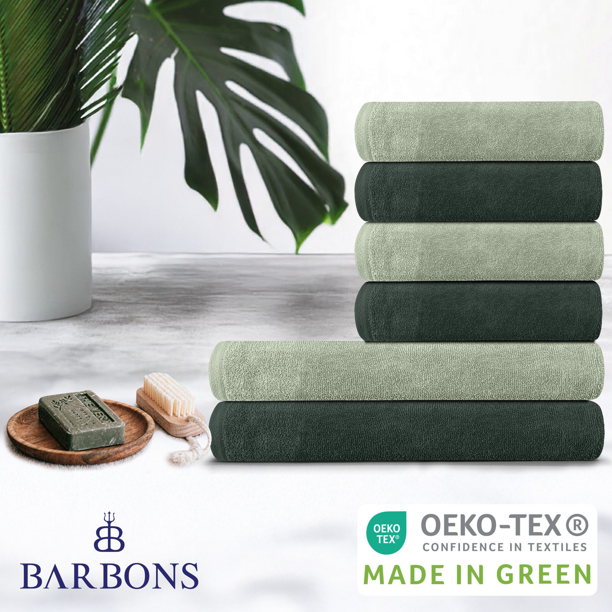 BARBONS Handtuch Set Handtücher 6-tlg, 2x günstig online kaufen