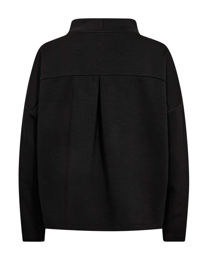 FREEQUENT Langarmshirt mit Stehkragen / Viskose-Stretch