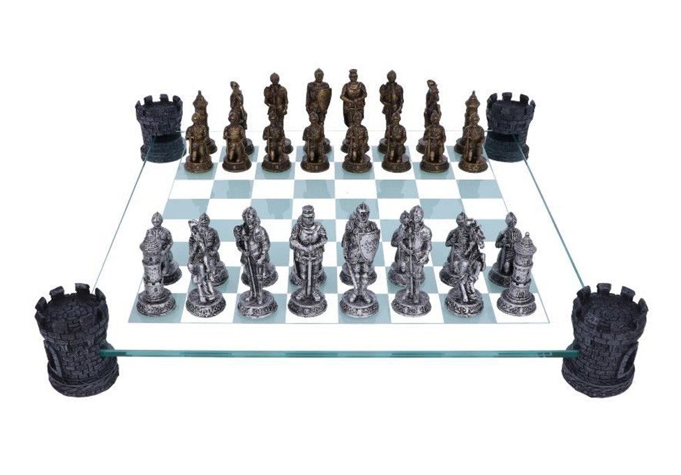 Figuren Shop GmbH Spiel Ritter Schachspiel auf Burgturm - Strategiespiel Schach