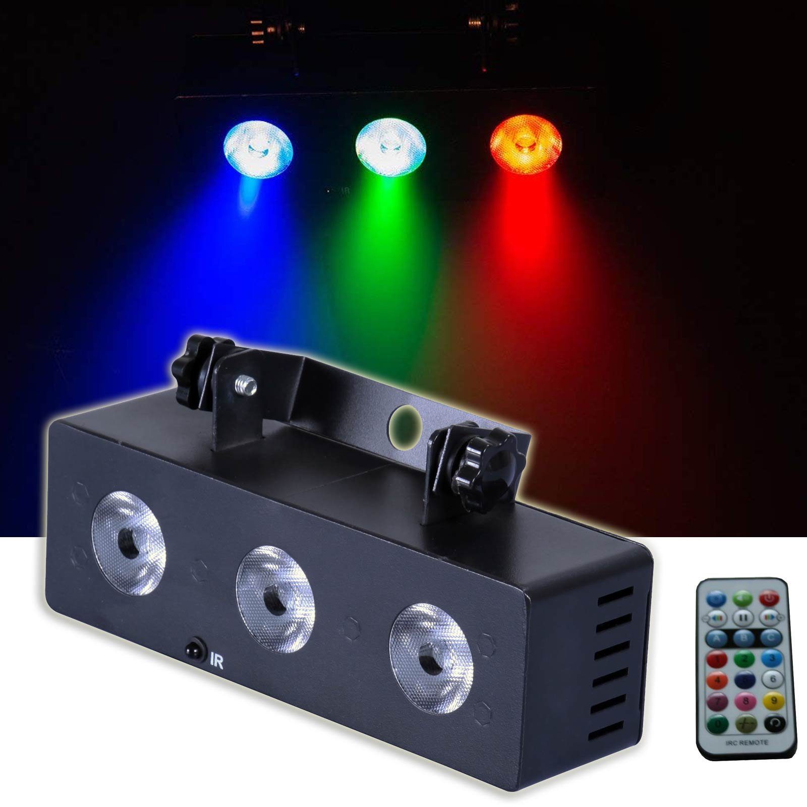 Discolicht LED Grün integriert, / LED Blau / E-Lektron MS-3 fest Multi-Spot, Rot