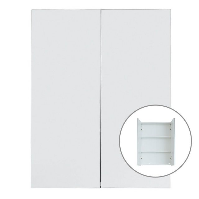 Lomadox Spiegelschrank LISBOA-19 Badezimmer in Weiß, B/H/T: ca. 60/67/18 cm